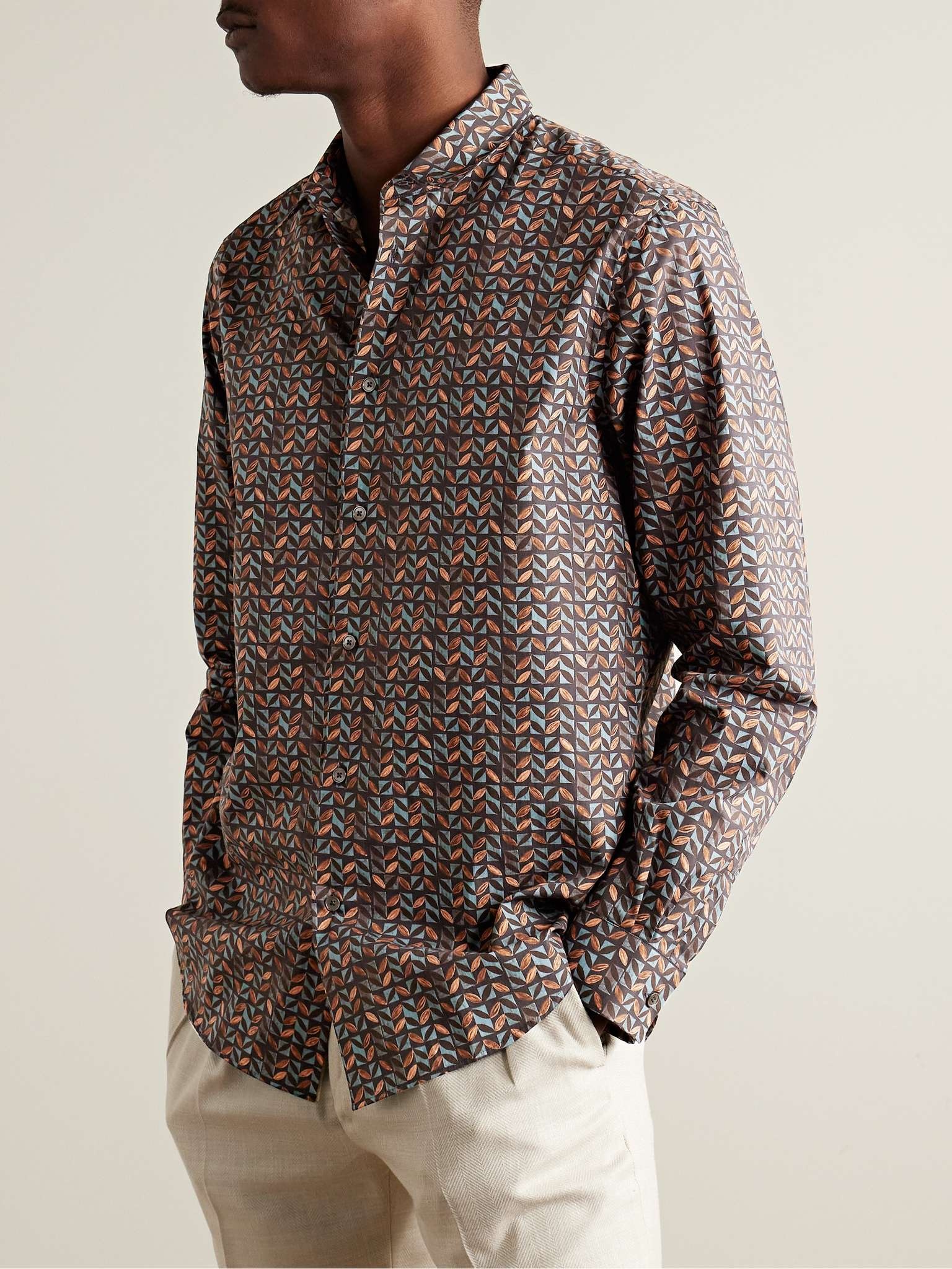 Printed Cotton-Poplin Shirt - 3