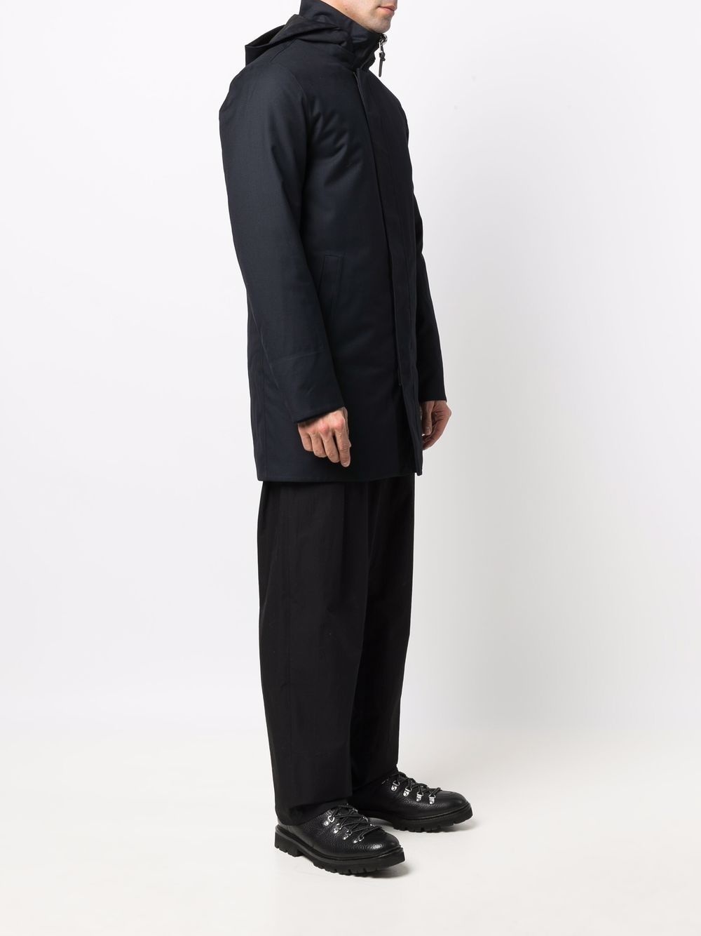 zip-up hooded down jacket - 3