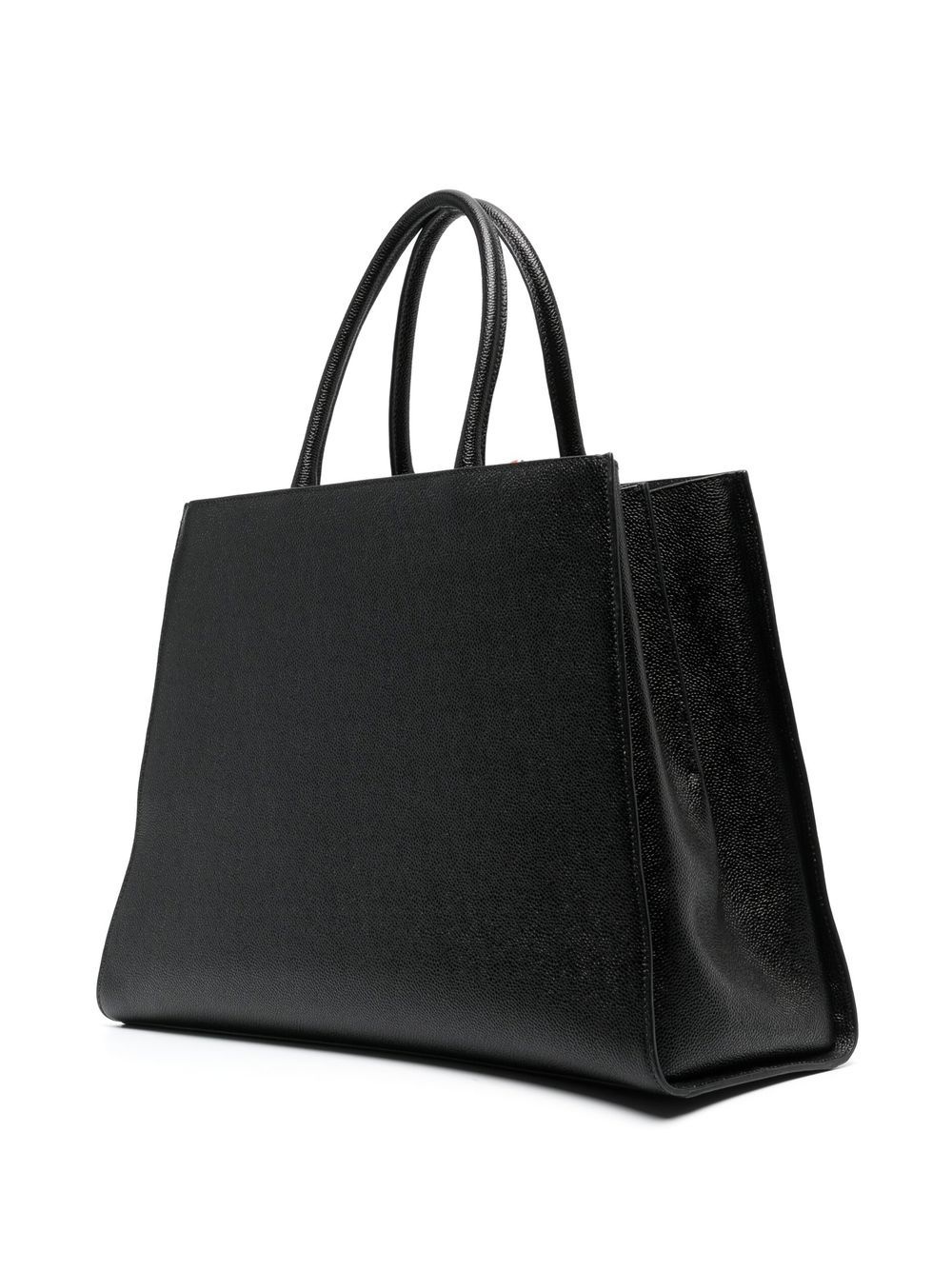 logo print grained leather tote bag - 3