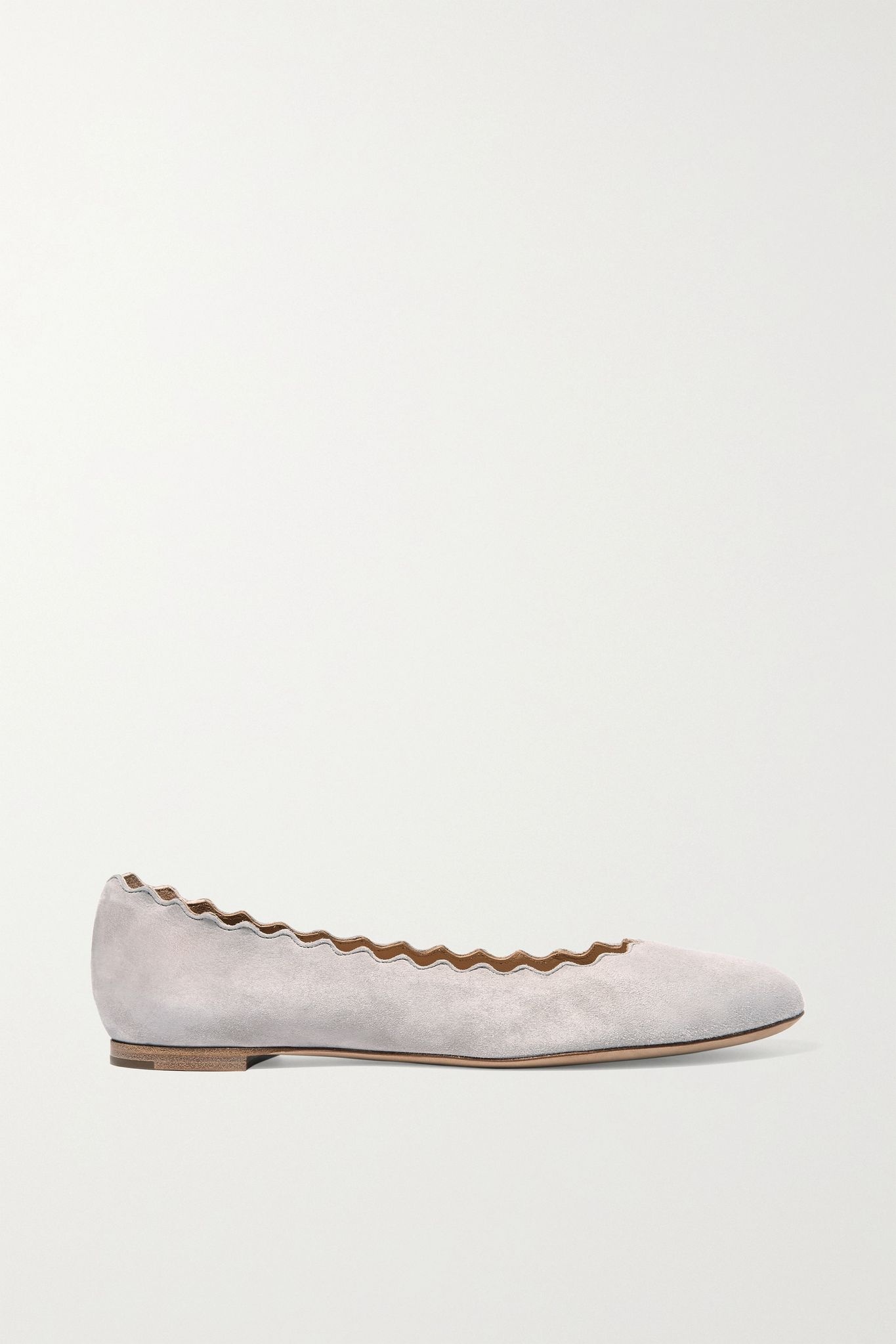 Lauren scalloped suede ballet flats - 1