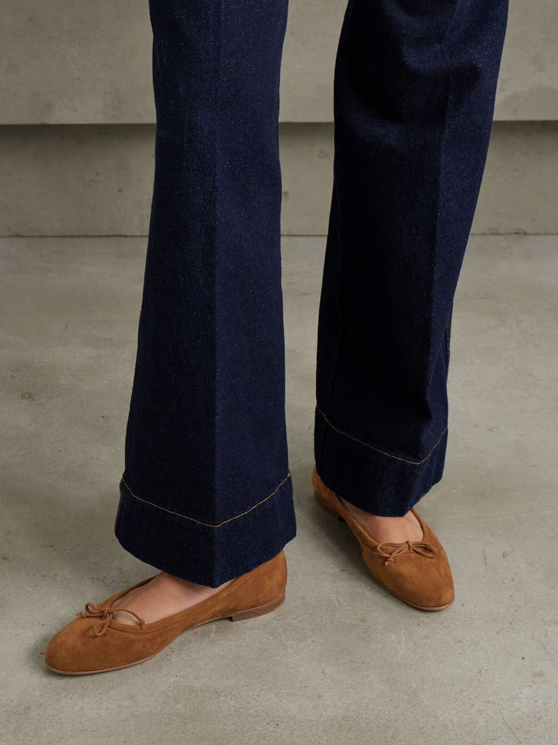 Manolo Blahnik Veralli bow-detailed suede ballet flats Brown outlook