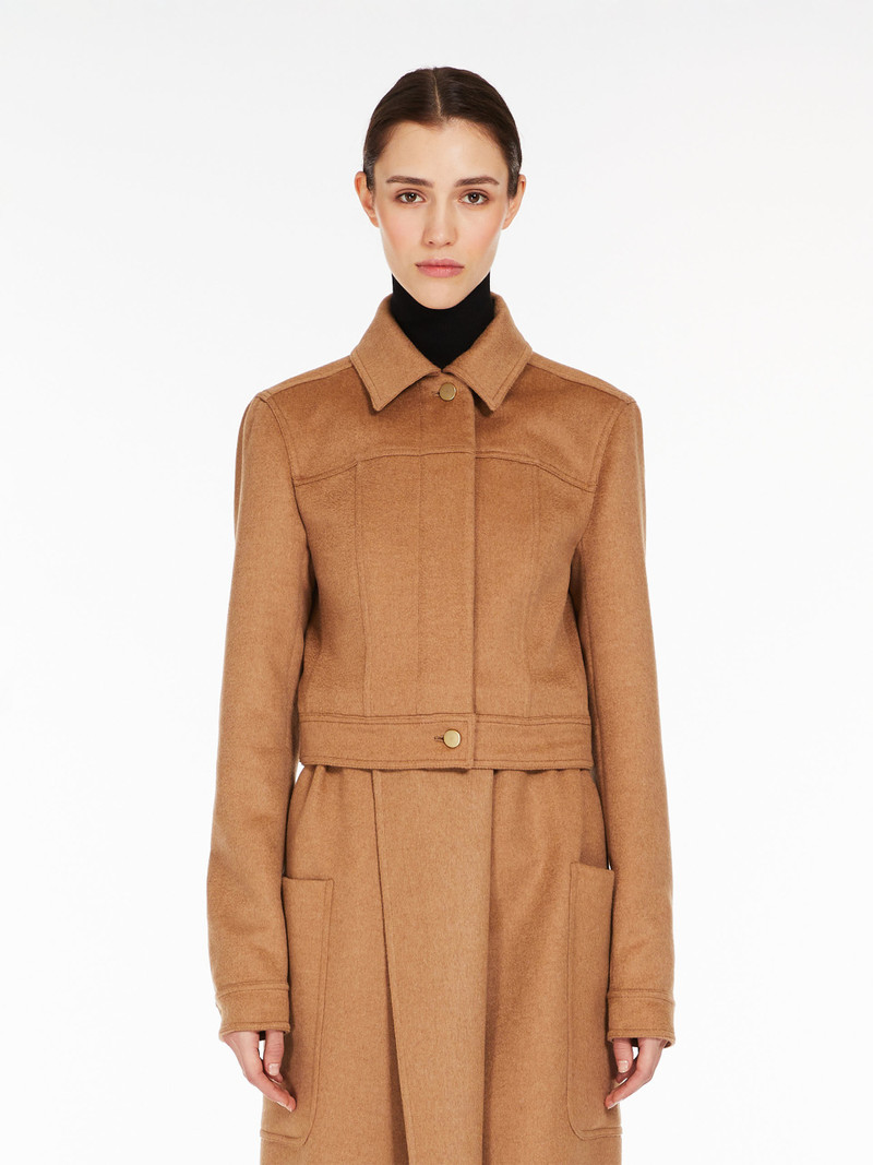 FOGLIA Camel colour biker jacket 3