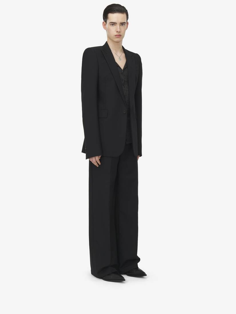 Stacked Shoulder Single-breasted Jacket - 3