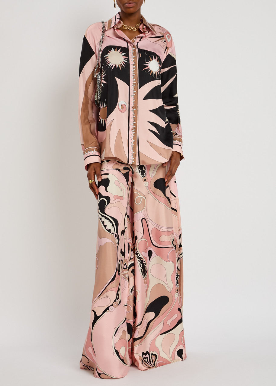 Pucci Orchidee Printed Silk-twill Trousers - 4