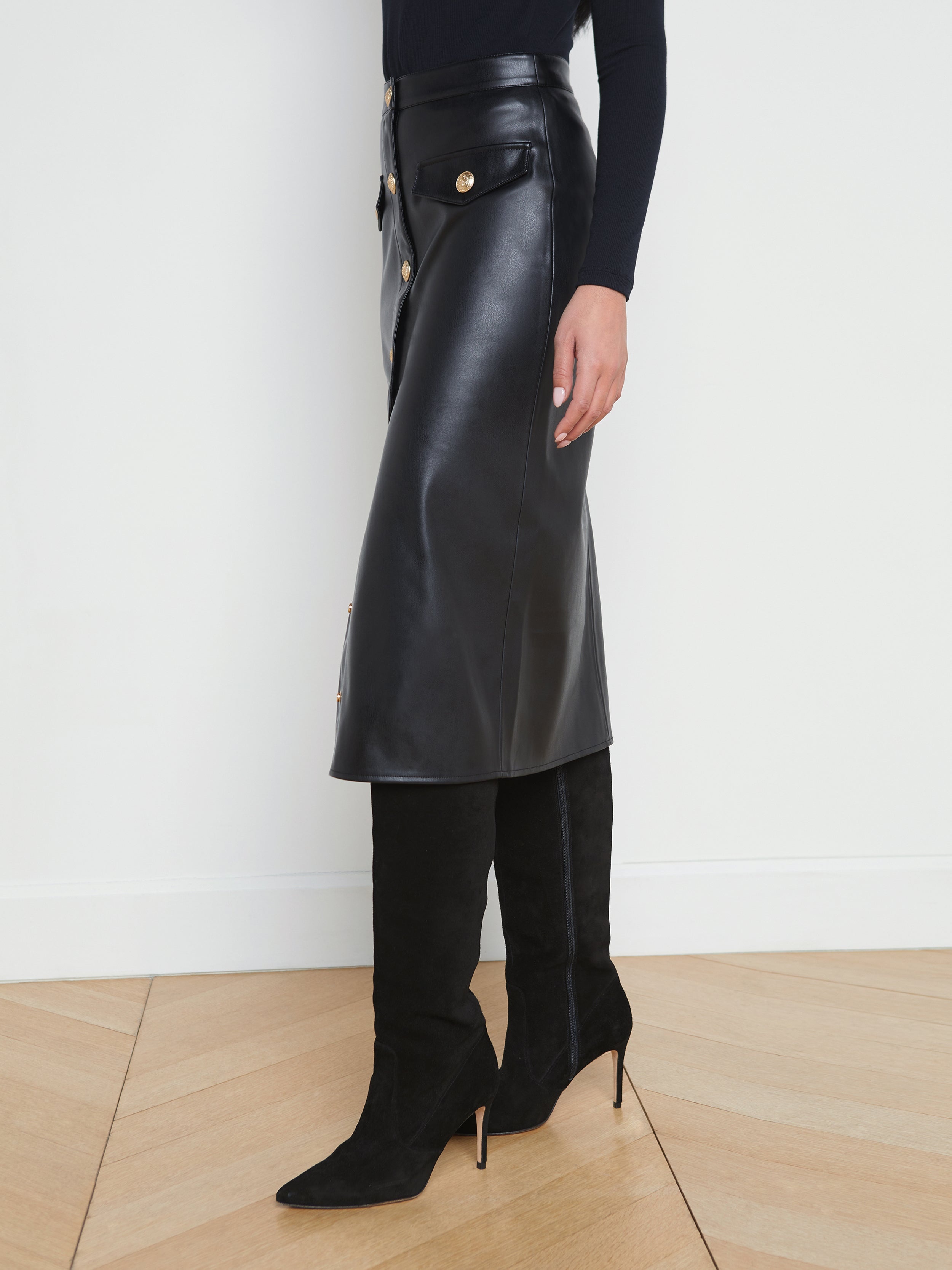 Milann Faux Leather Skirt - 3