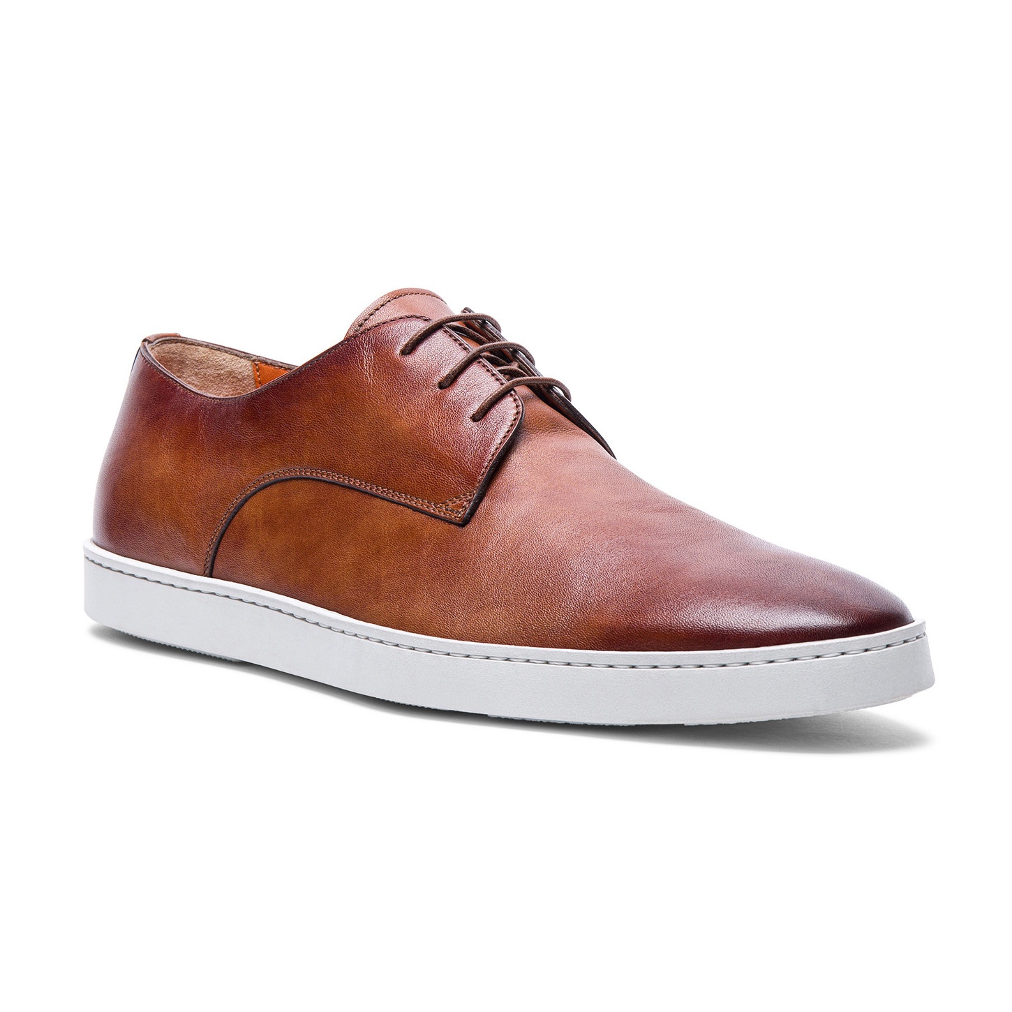Men's polished brown leather oxford shoe - 3