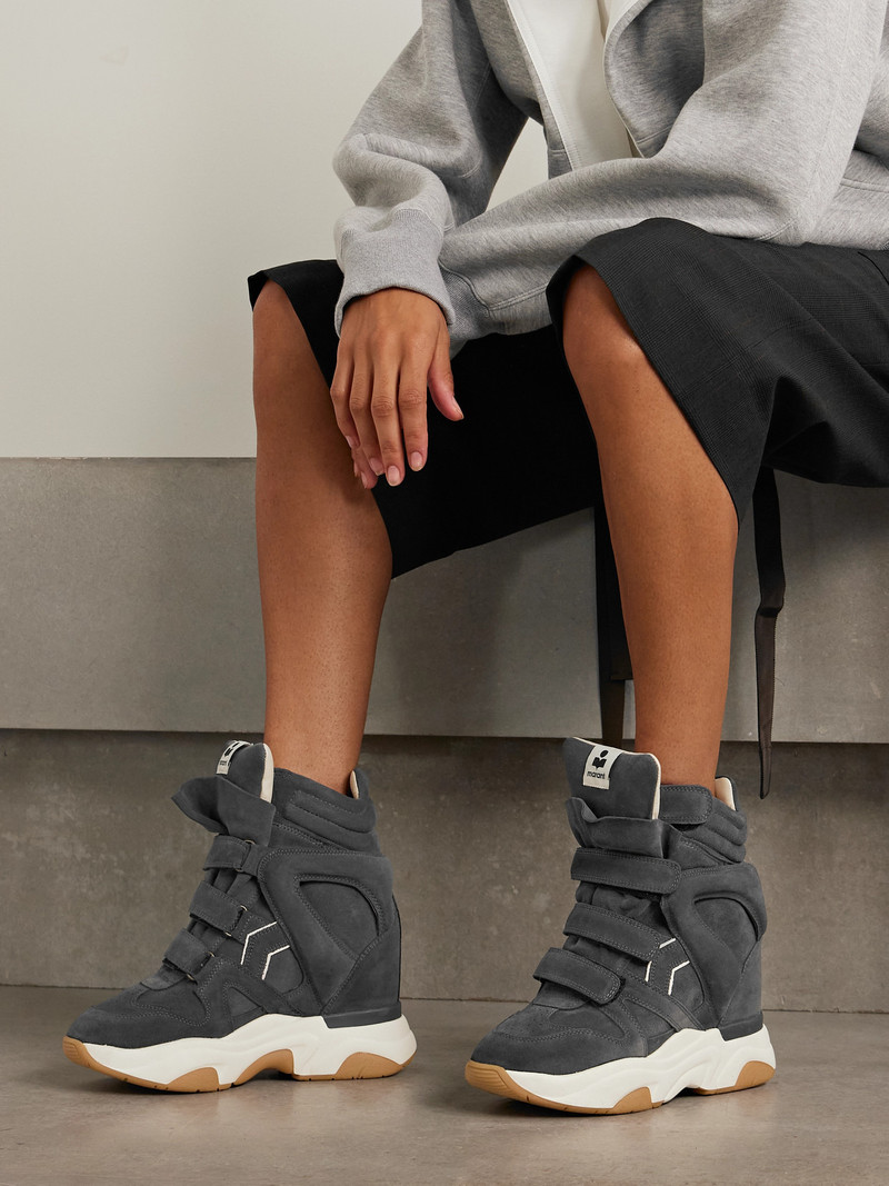 Isabel Marant Balskee Suede High-top Wedge Sneakers outlook