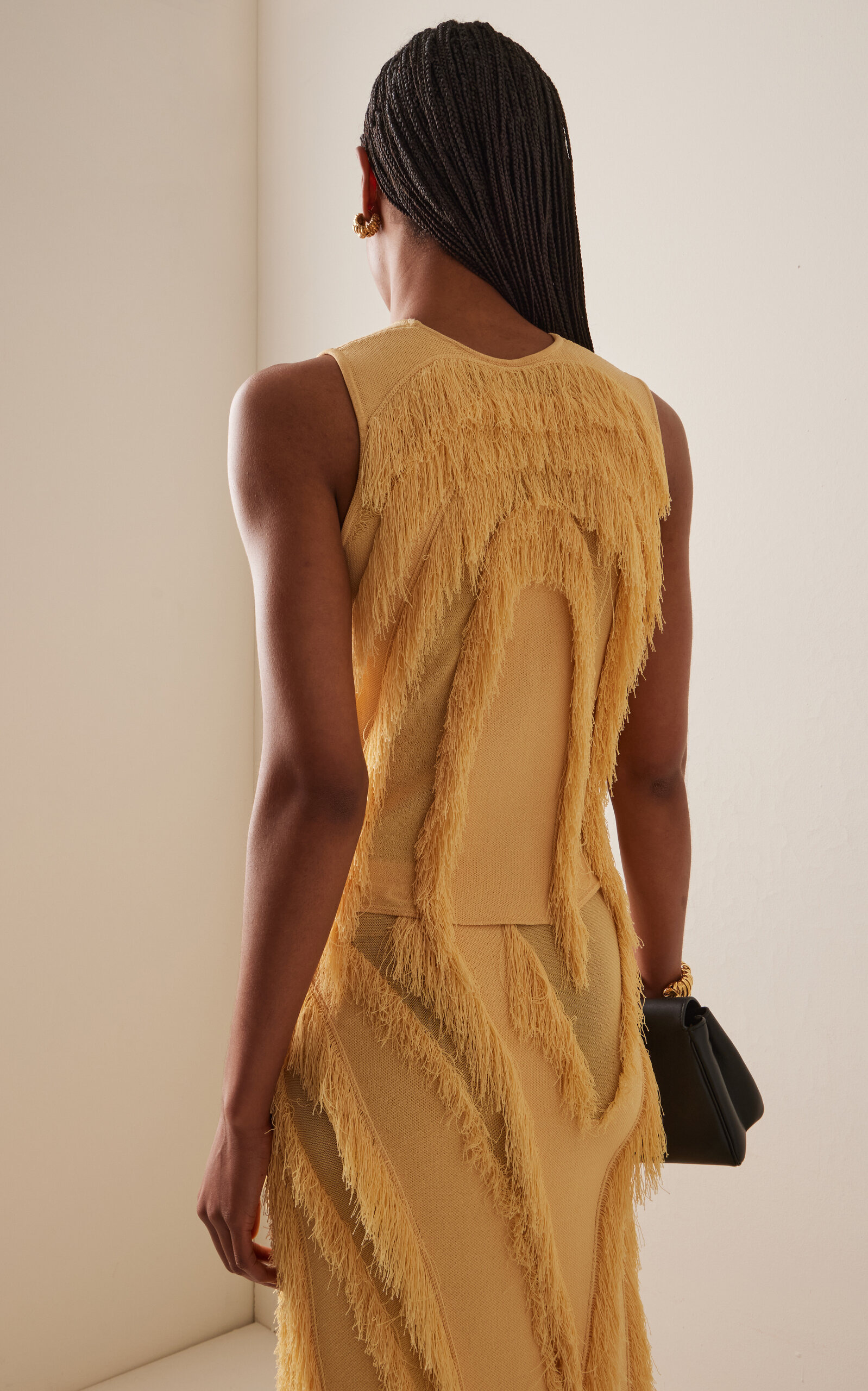 Bonnie Sleeveless Fringed Top yellow - 4
