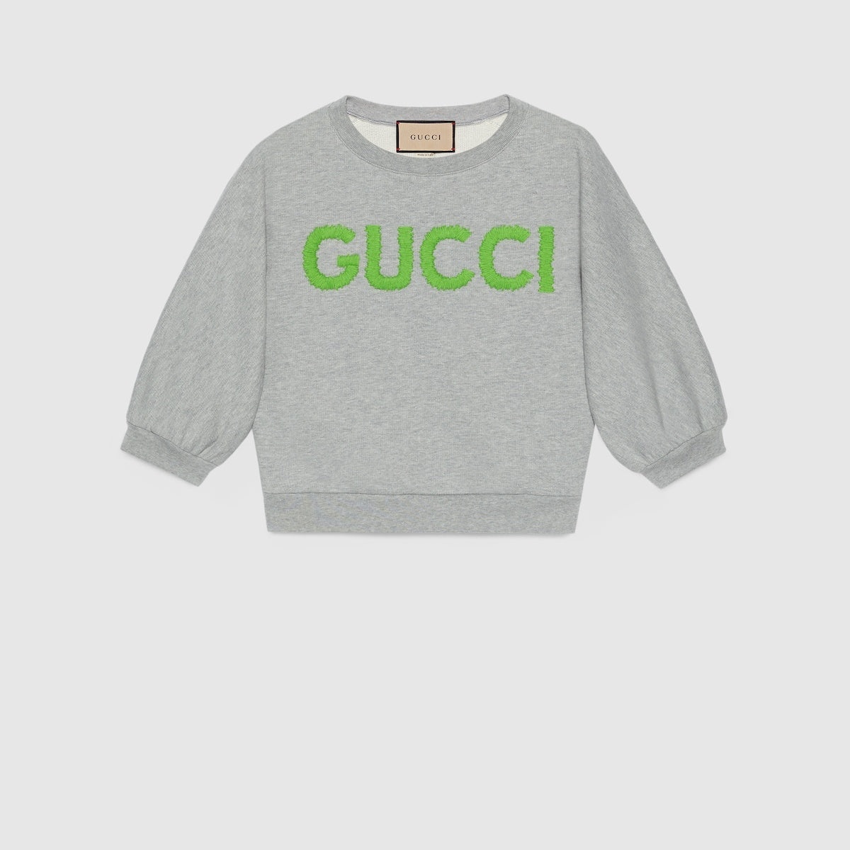 Gucci Logo Cropped Cotton Jersey Sweatshirt - 1