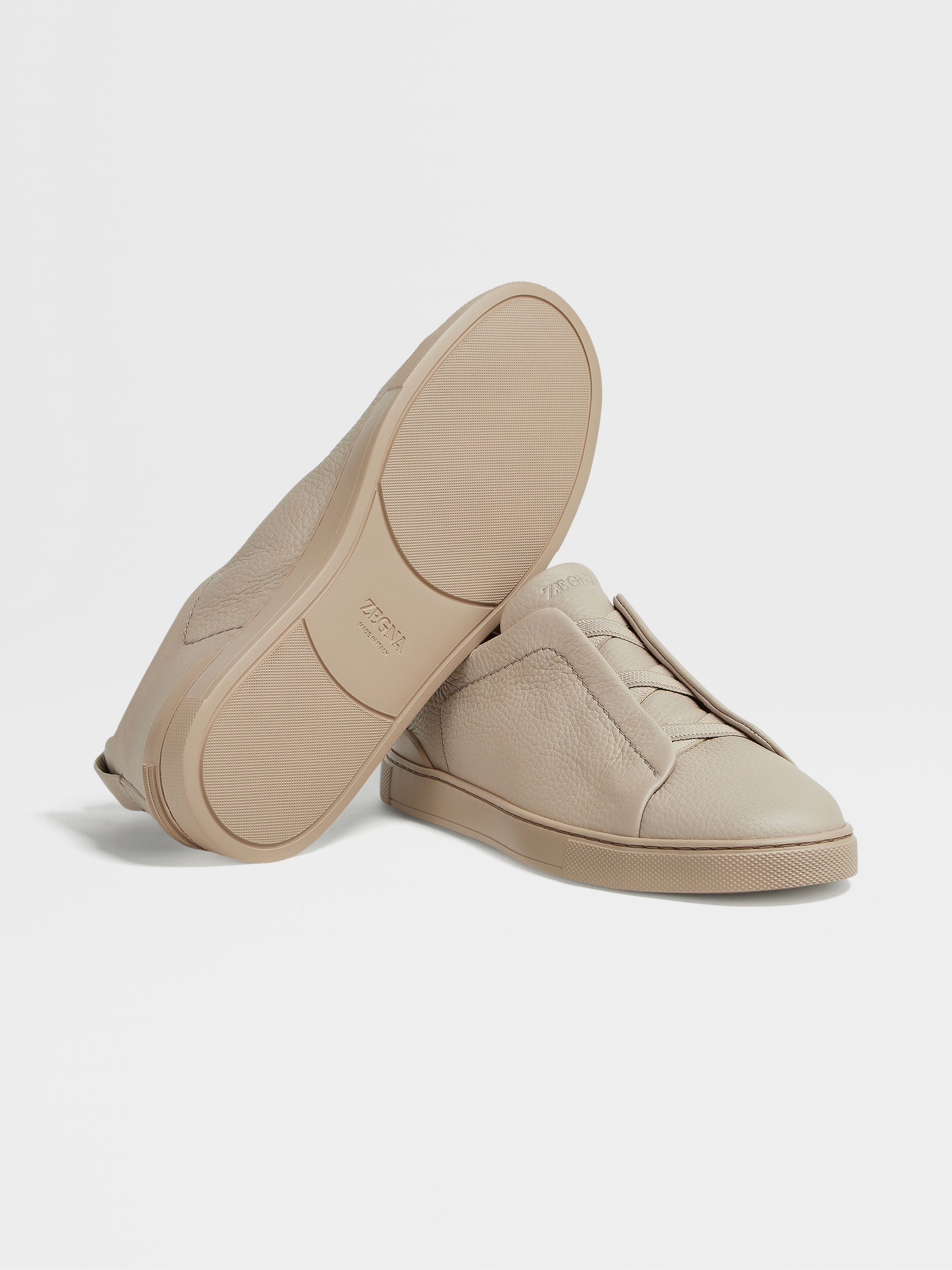 BEIGE DEERSKIN TRIPLE STITCH™ SNEAKERS - 6