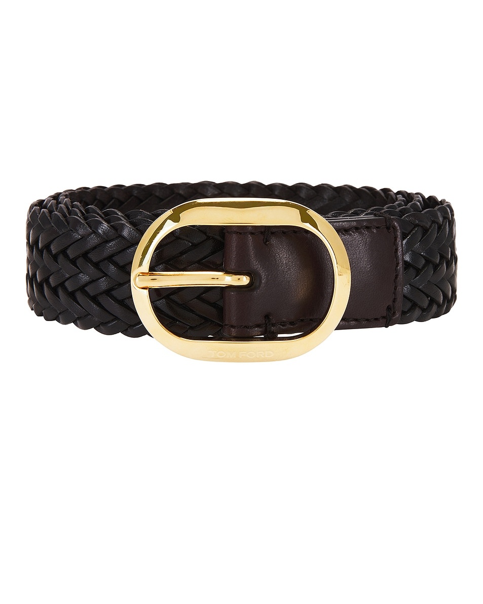 Woven Leather Oval Buckle Belt 30 Mm - 3