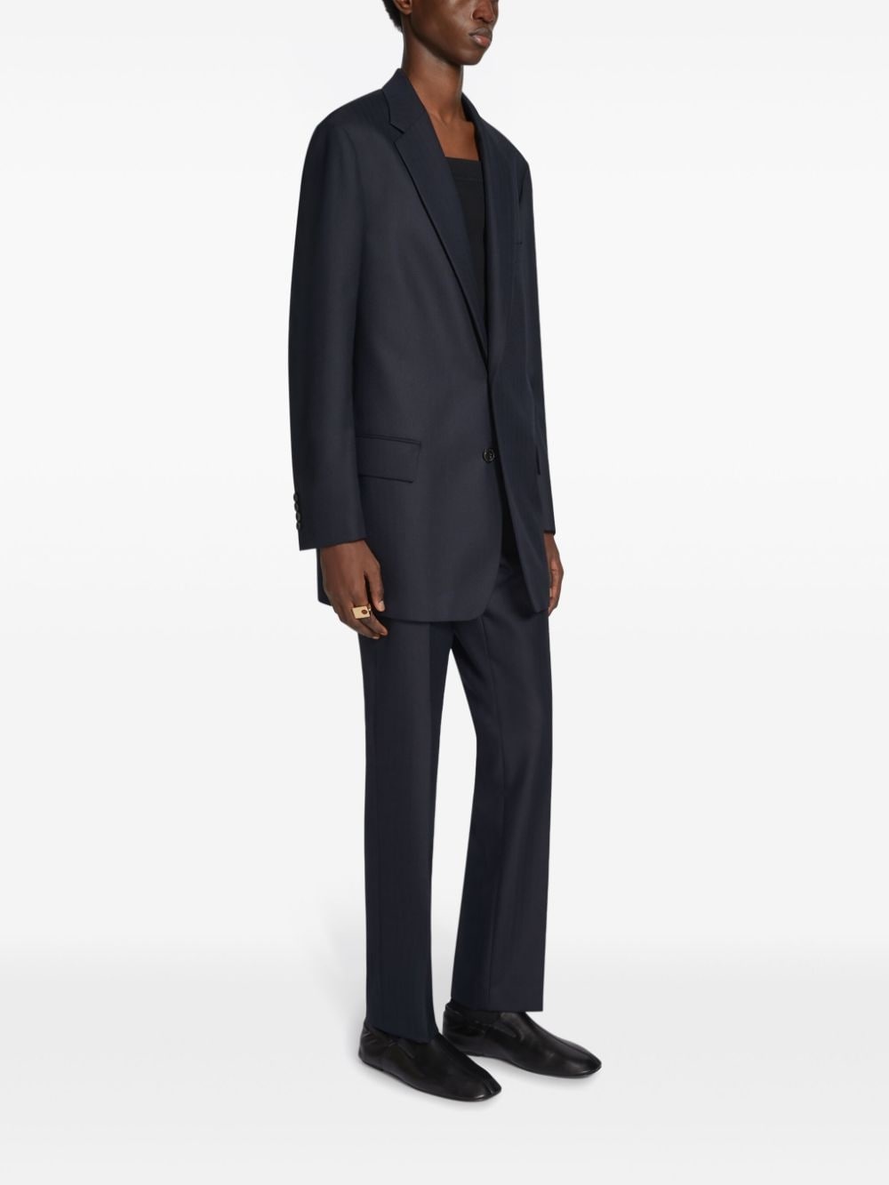 pressed-crease tapered trousers - 3