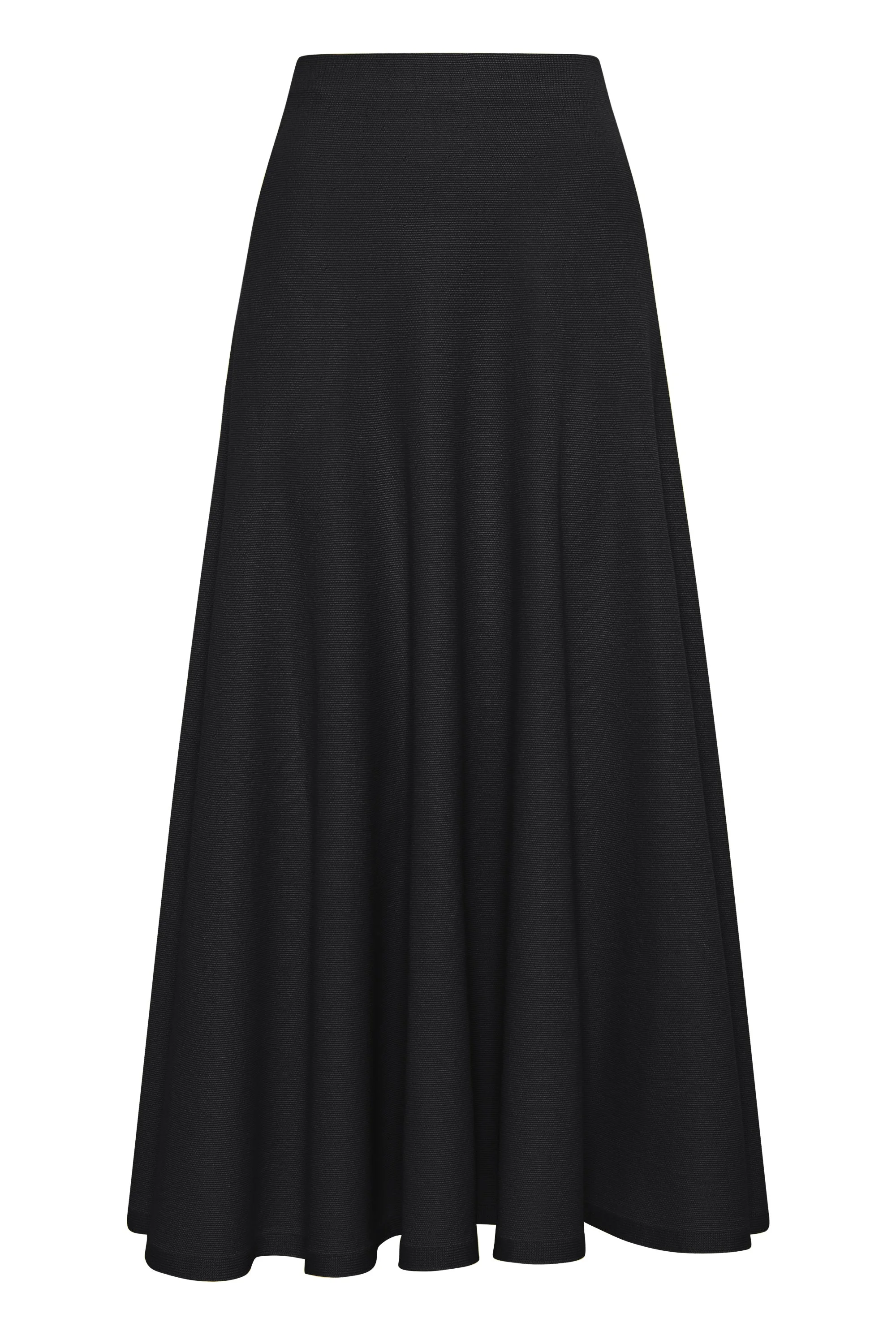Cairan Knit Maxi Skirt in Black Merino Wool - 1