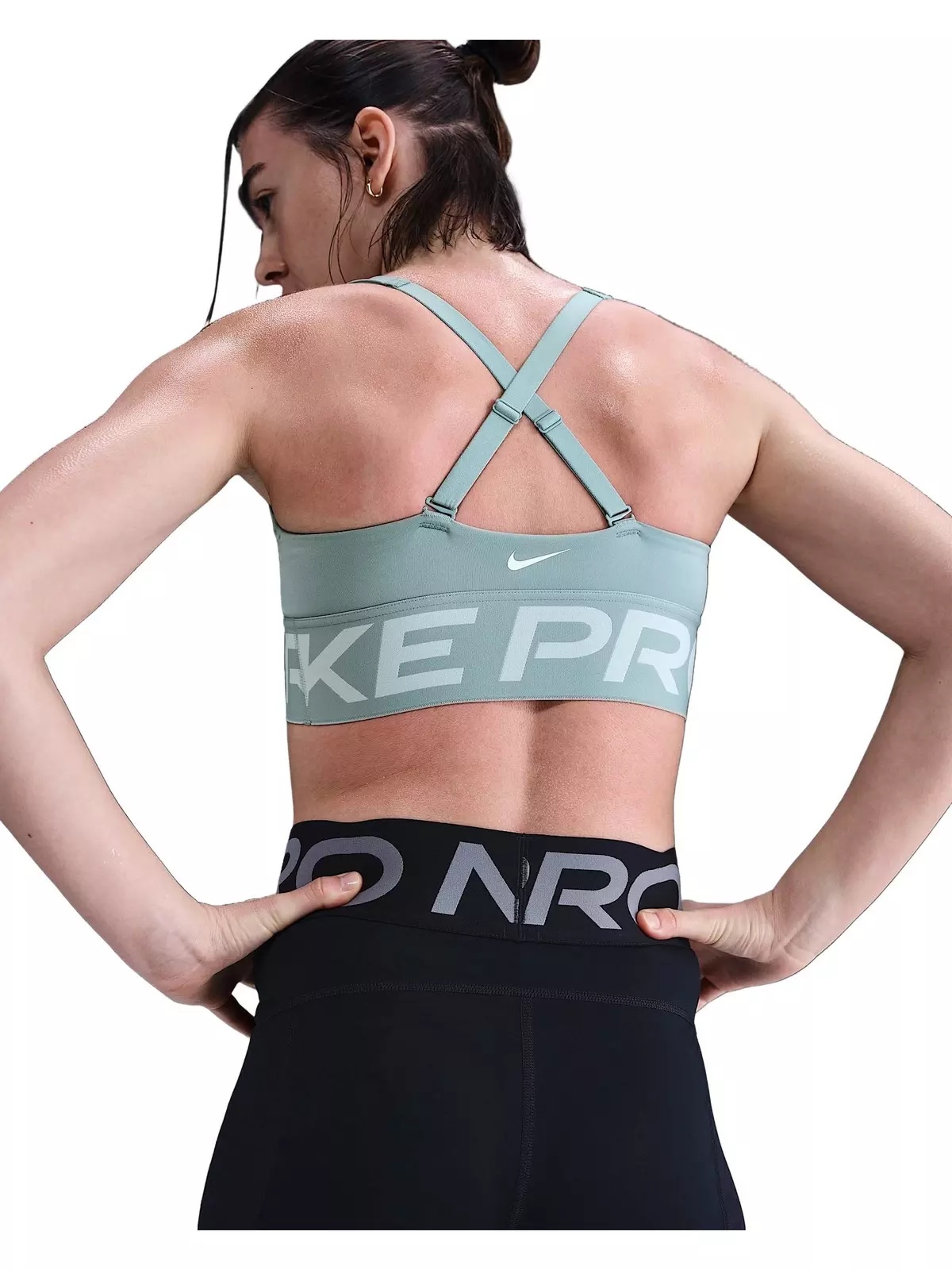 Women's Pro Indy Plunge Medium-Support Padded Sports Bra -Green - 4