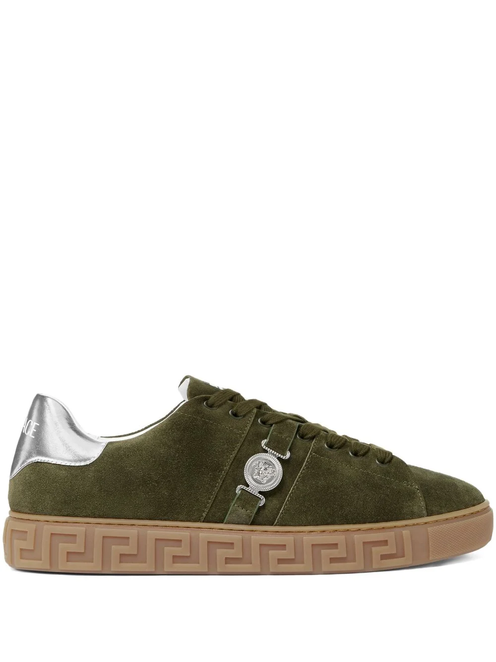 Greca-embellished suede sneakers - 1