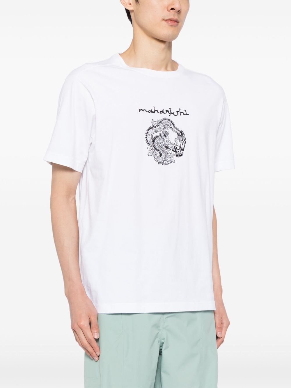 Thar dragon-embroidered t-shirt - 3