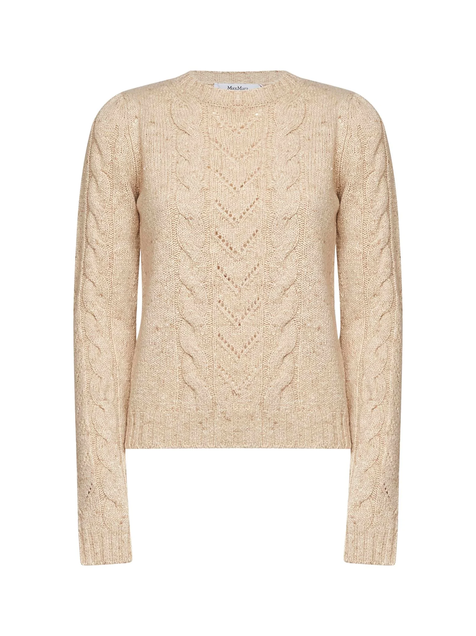 Max Mara Women Beige Wool And Cashmere Blend Knit Mxmsamba Sweater - 1