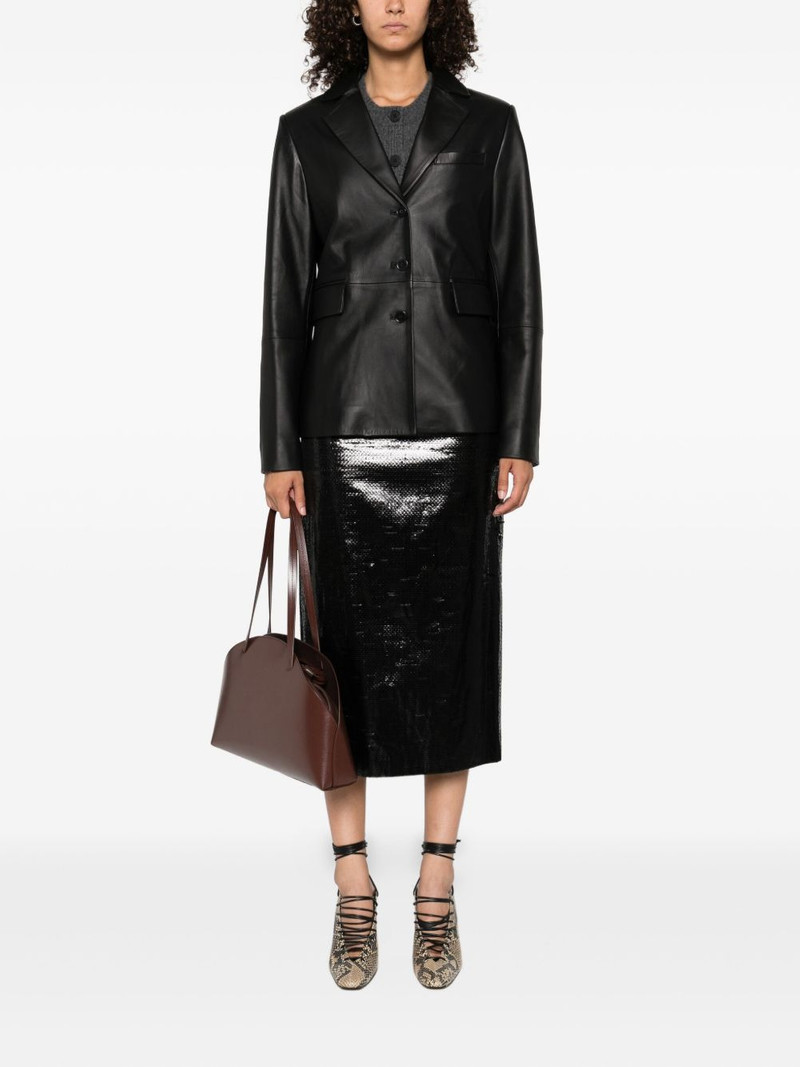 Loulou de Saison Aldo notched-lapel leather jacket outlook
