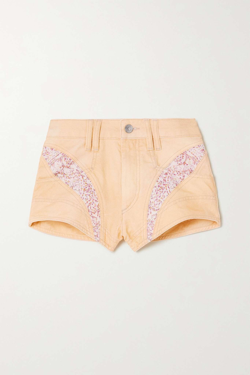 Neida patchwork embroidered denim mini shorts - 1