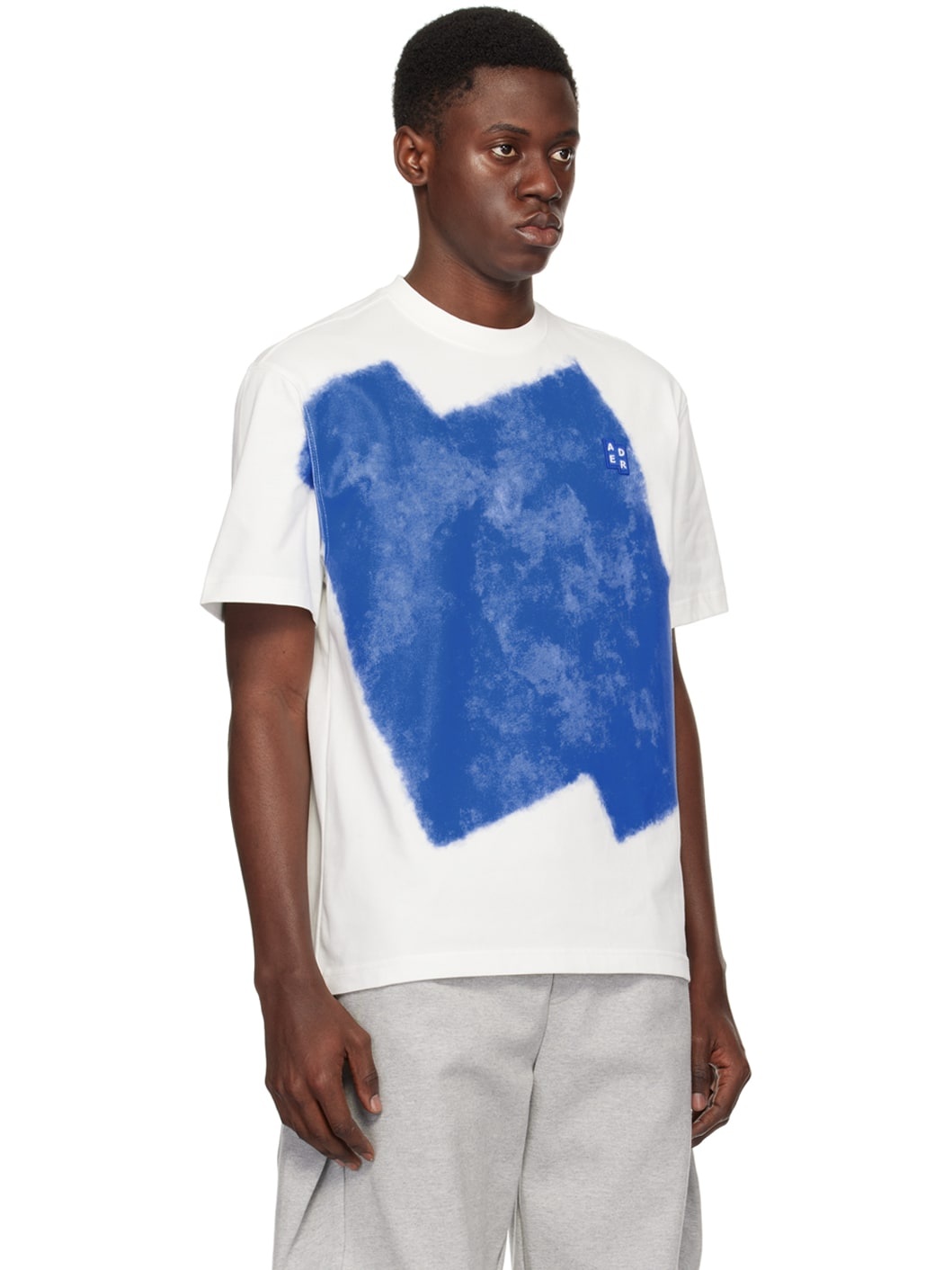 White & Blue Print T-Shirt - 2