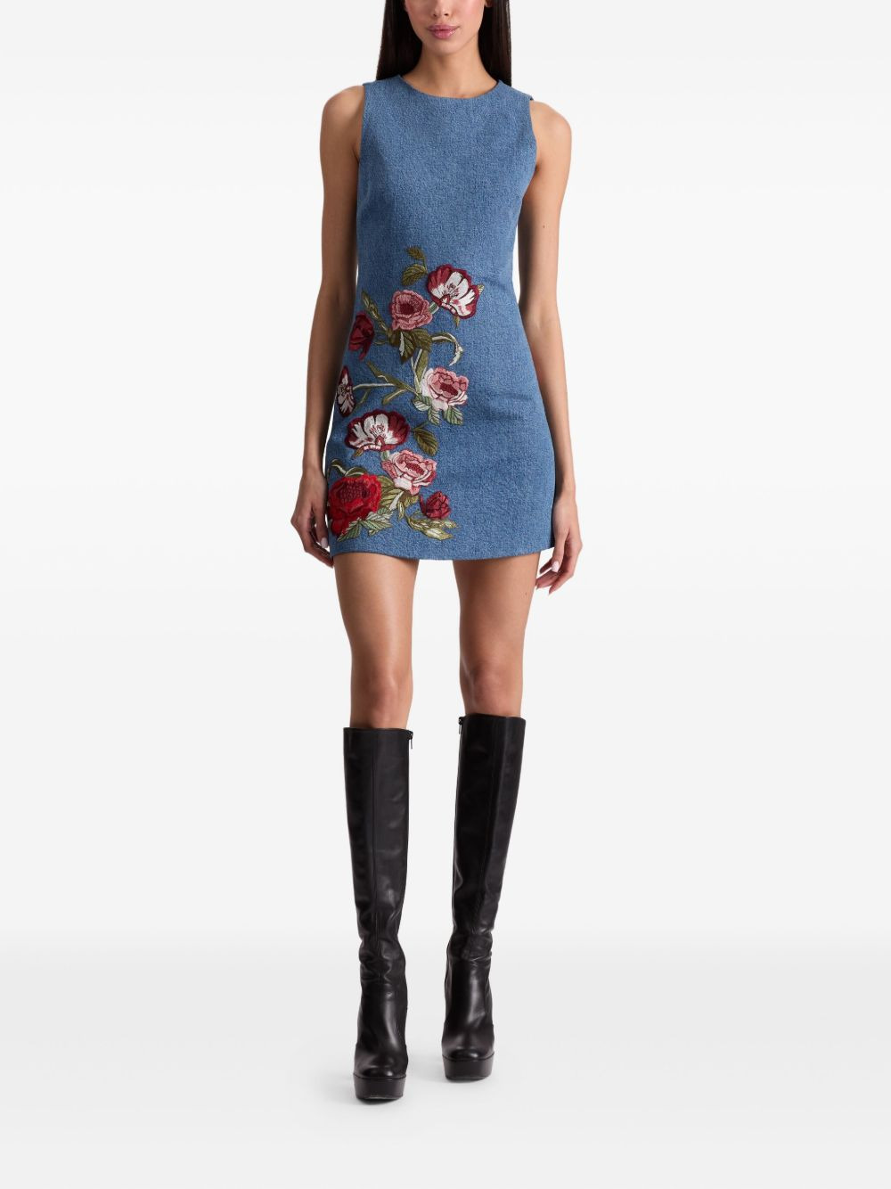 Cade embroidered-floral mini dress - 2