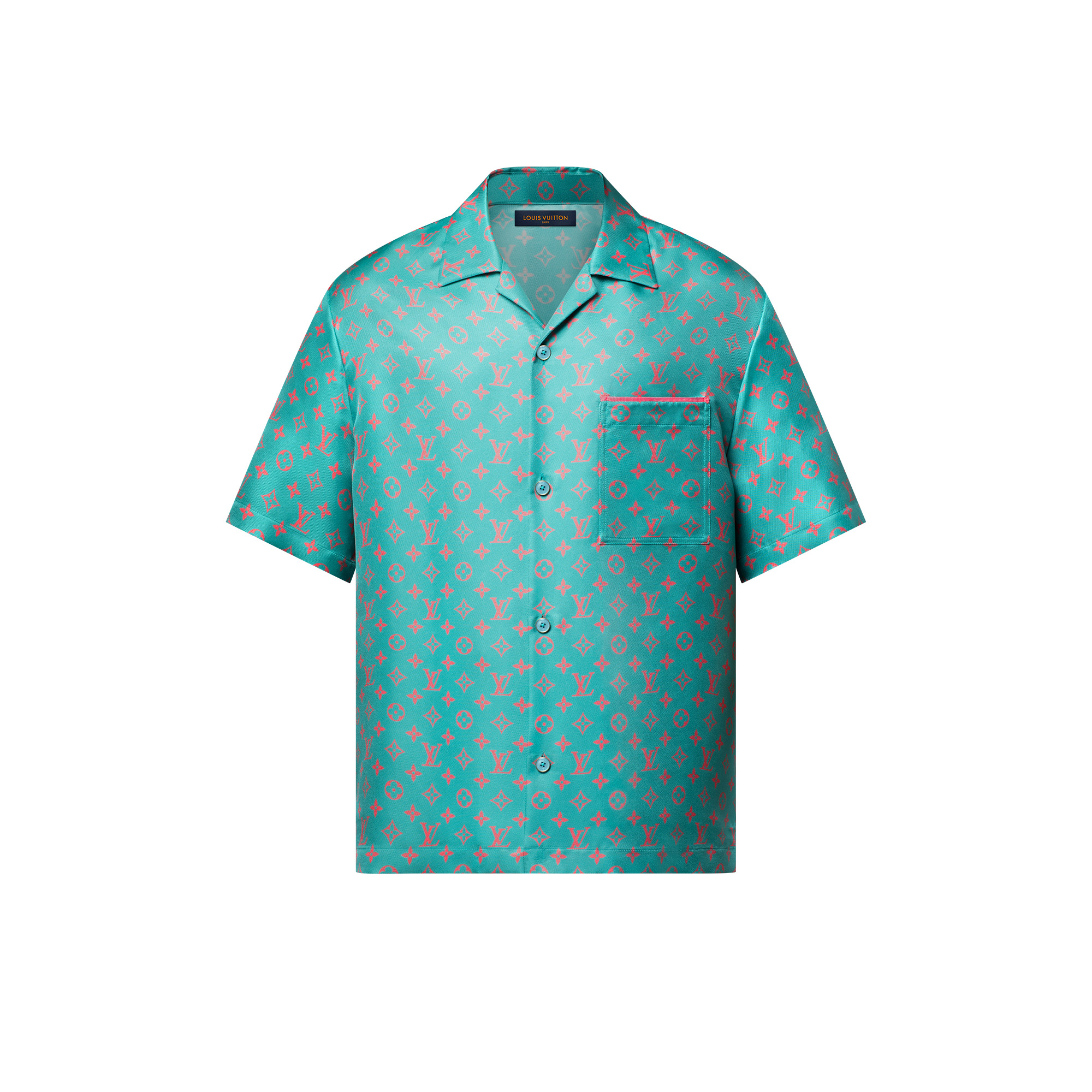 Monogram Short-Sleeved Silk Shirt - 1