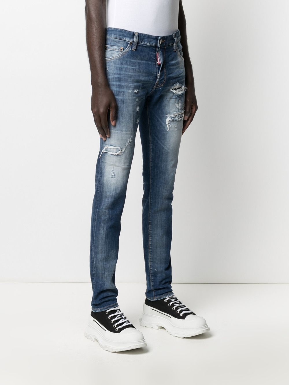 distressed slim-fit jeans - 3