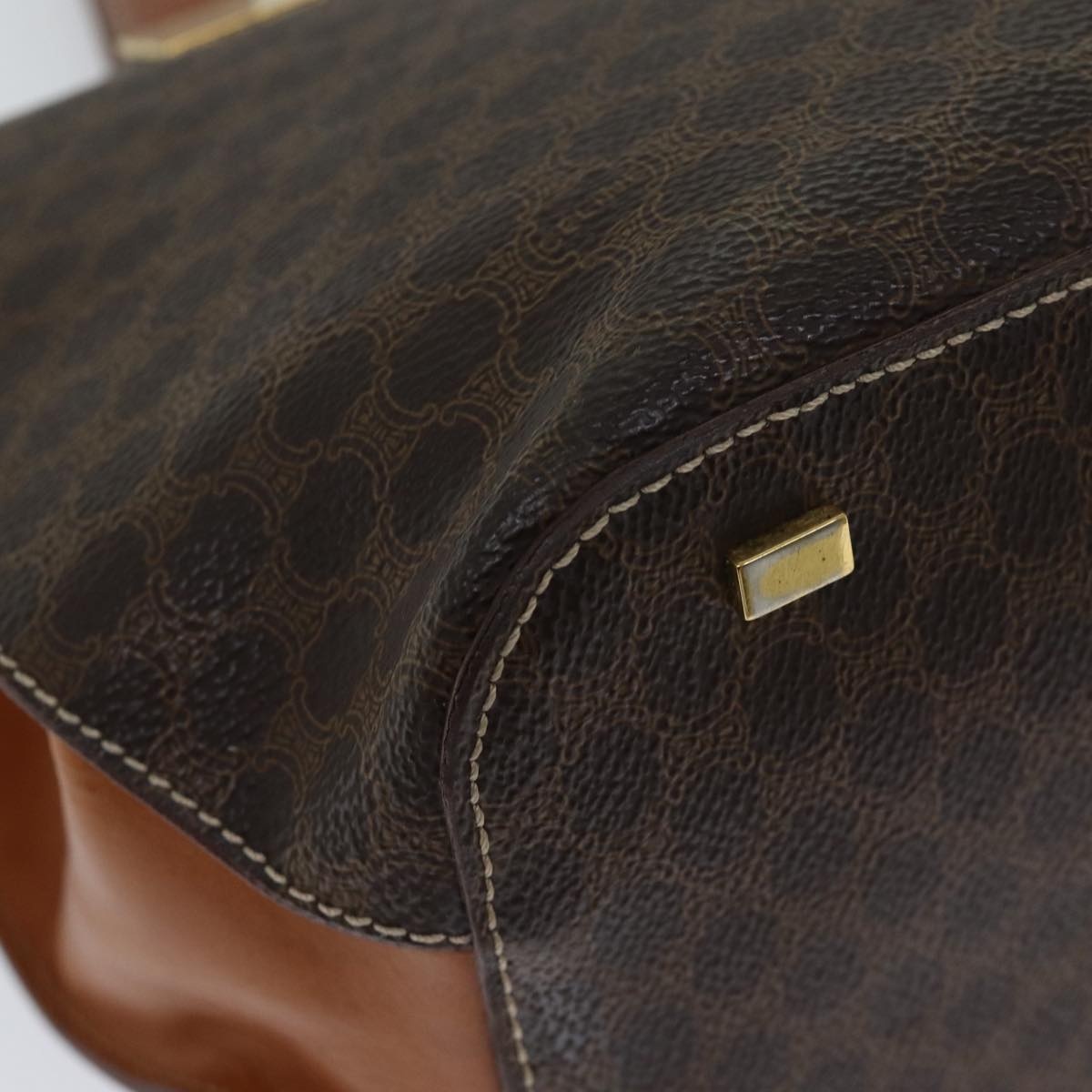 CELINE Macadam Canvas Hand Bag Pvc Brown - 15