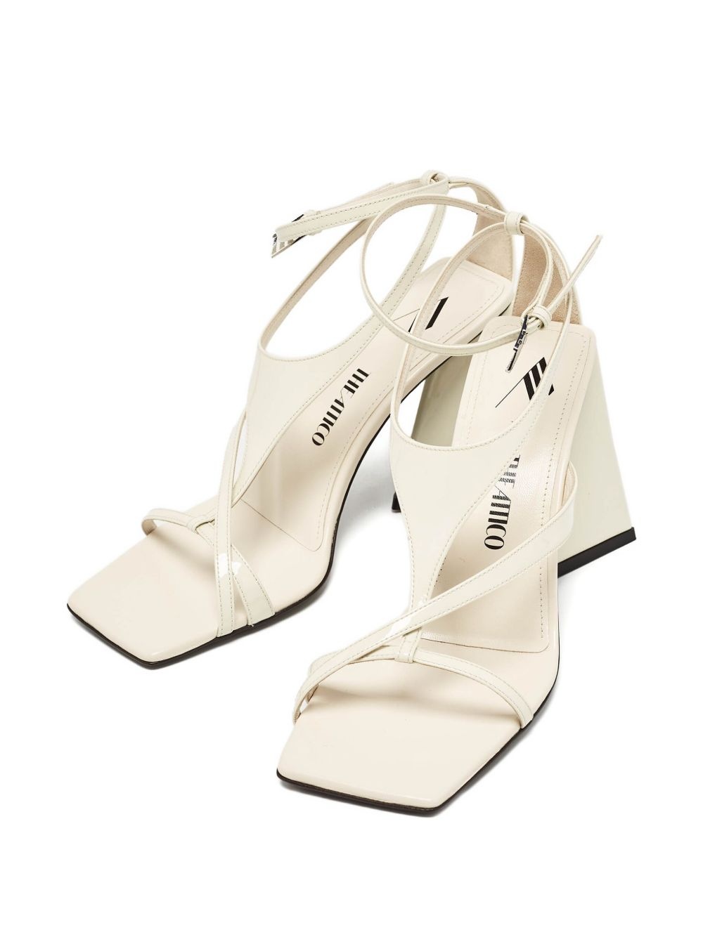 square-toe heeled sandals - 2