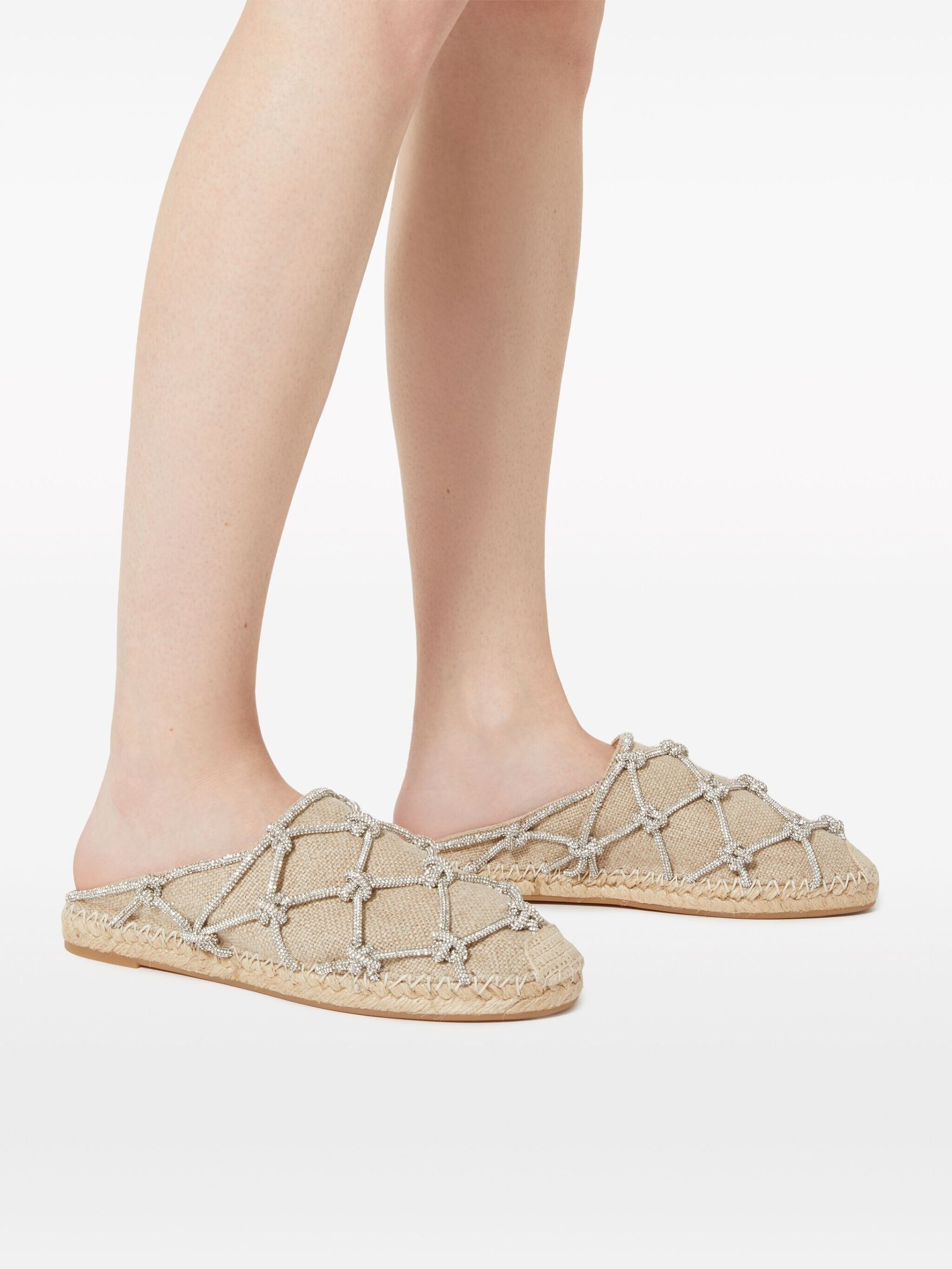 Neutral Knotted Linen Espadrilles - 6