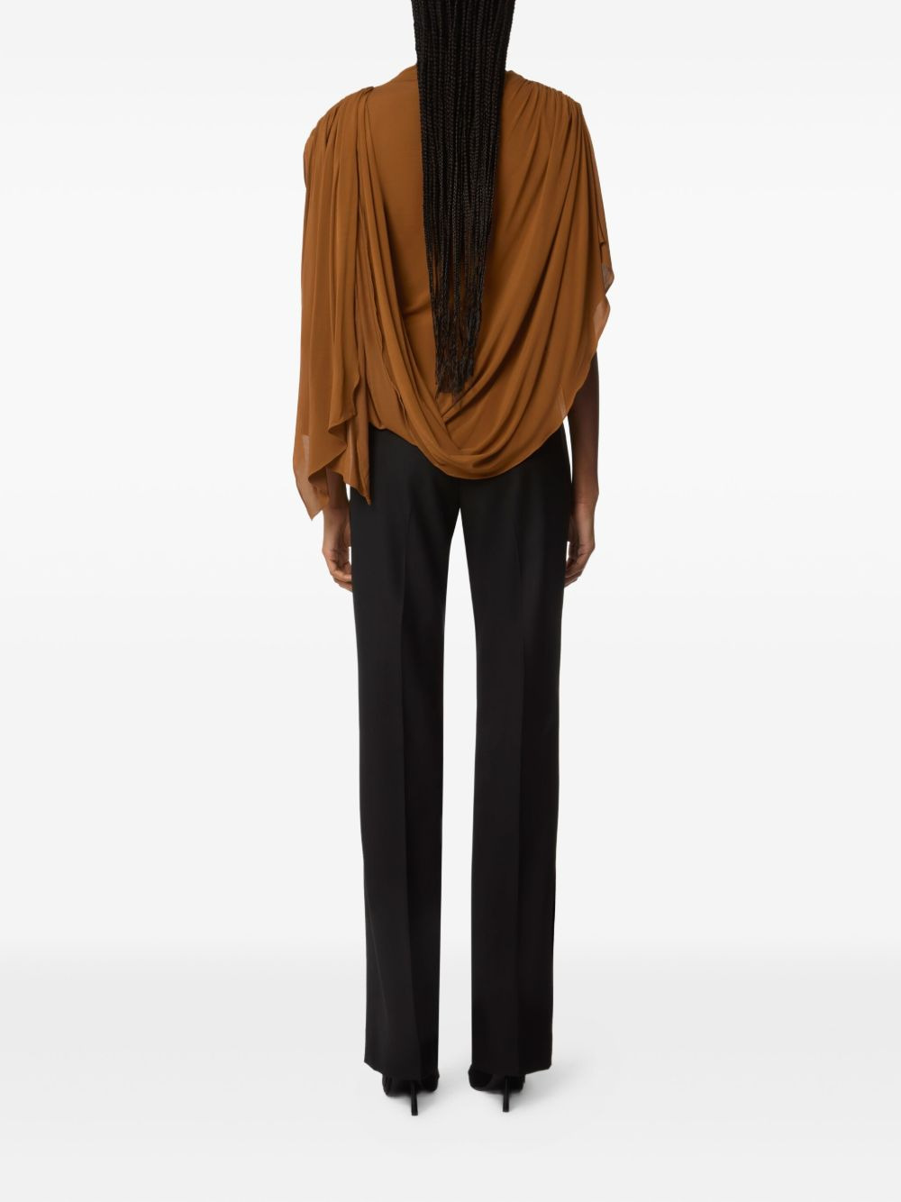 high-neck draped top - 4