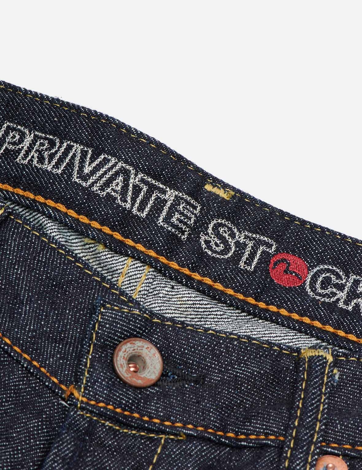 HANDPAINTED SEAGULL SLIM STRAIGHT FIT SELVEDGE DENIM JEANS #2010 - 12
