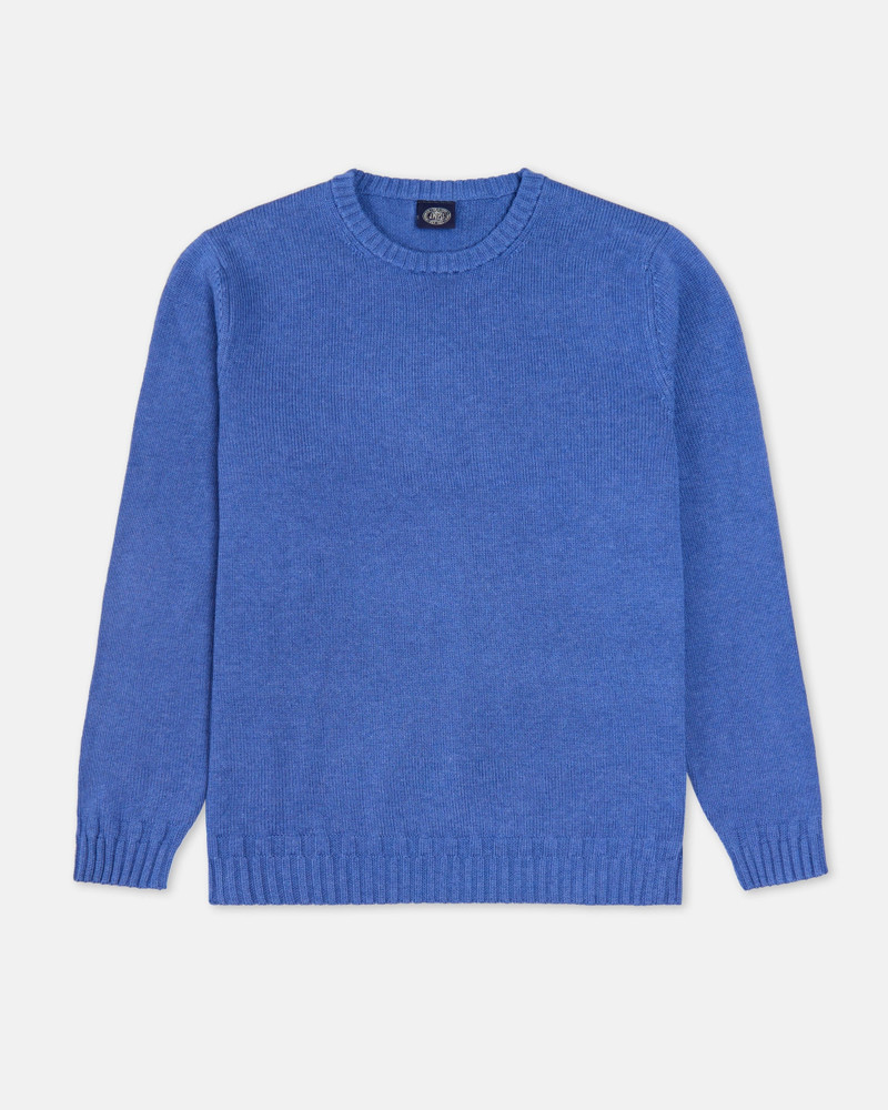 J. PRESS INDIGO FINE KNIT COTTON CREWNECK SWEATER - TRIM FIT outlook