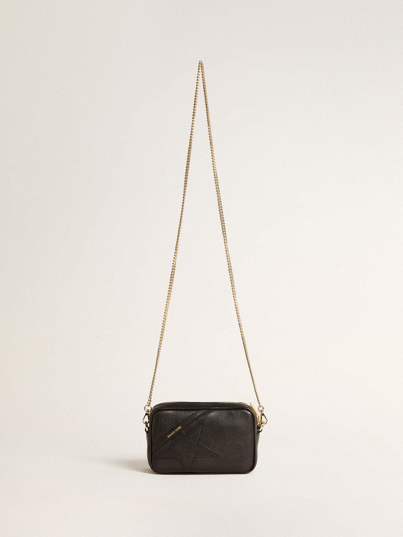 Golden Goose Mini Star Bag in black leather with tone-on-tone star outlook
