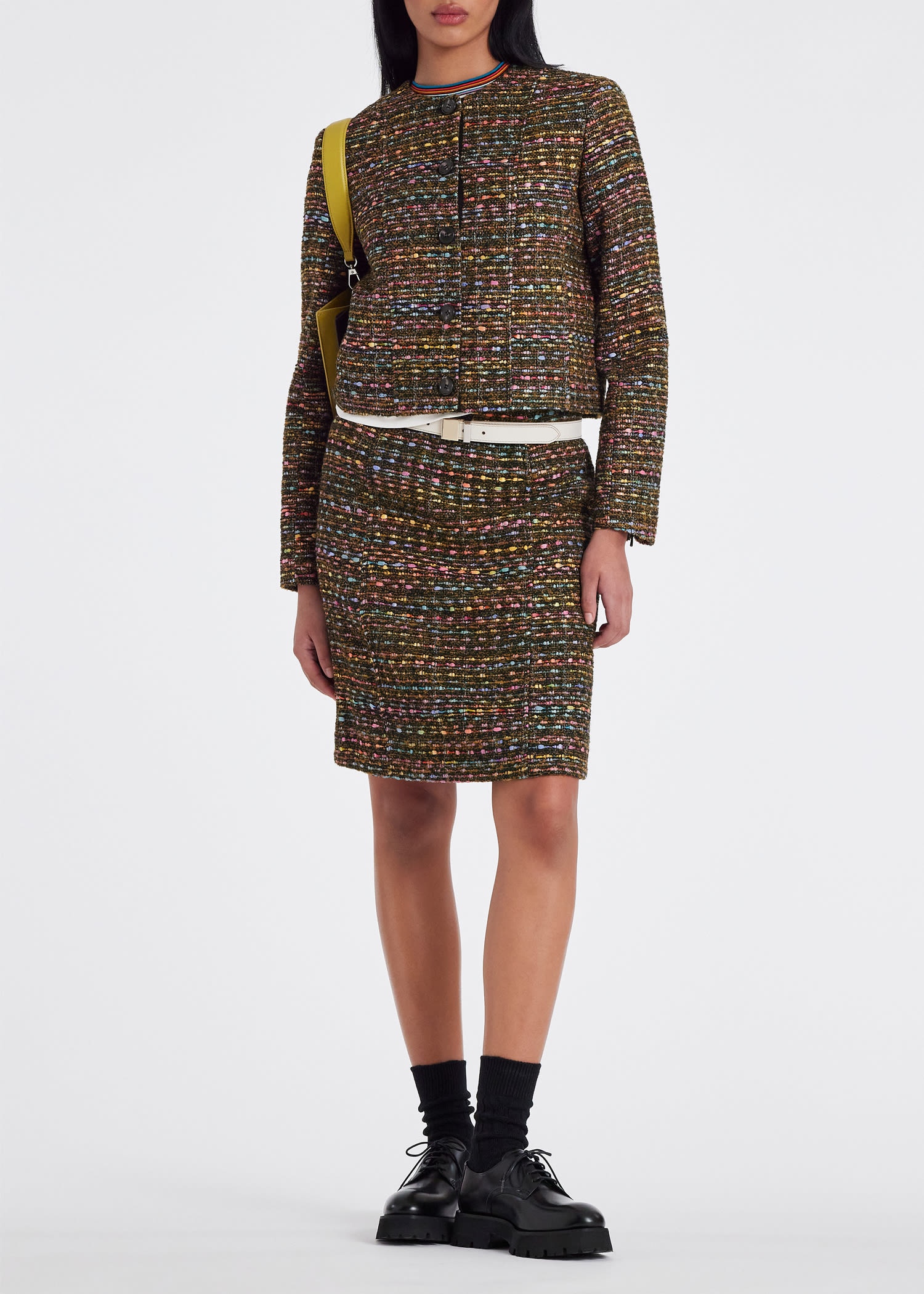 Multi Colour Tweed Mini Skirt - 7