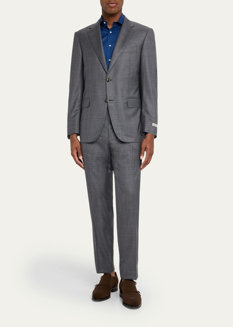 Brioni Men's Milano Suede Cap-Toe Double-Monk Strap Loafers outlook
