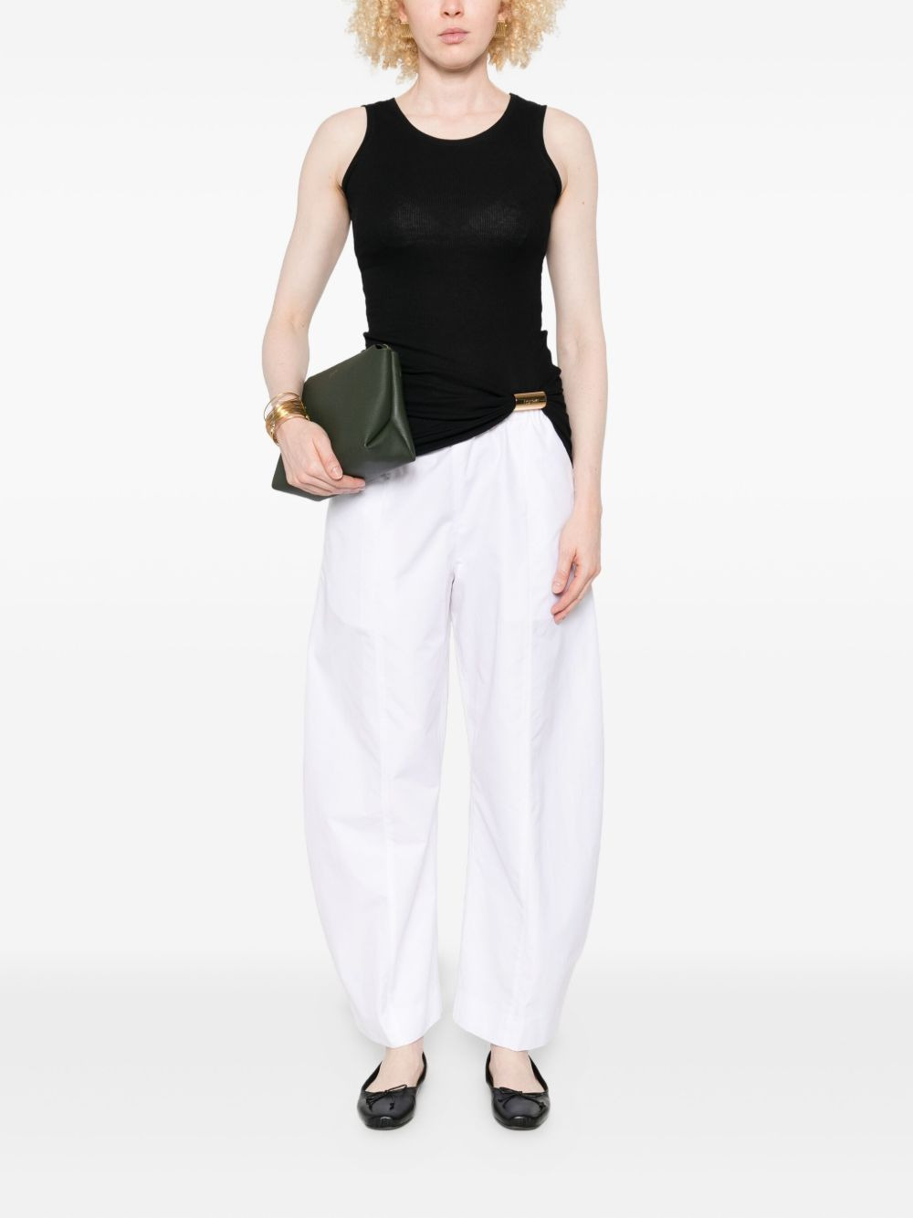 ribbed clasp-detail top - 2