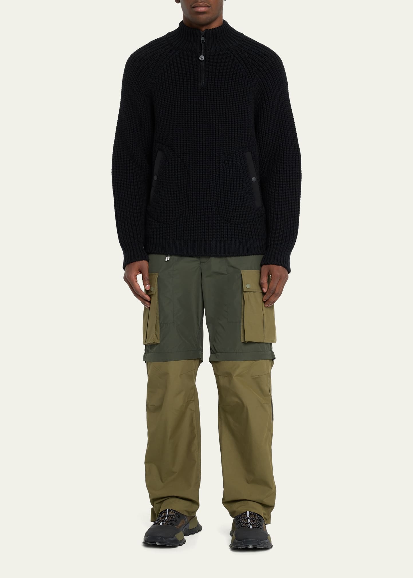 Moncler x Pharrell Williams Men's Zip-Off Colorblock Cargo Pants - 2