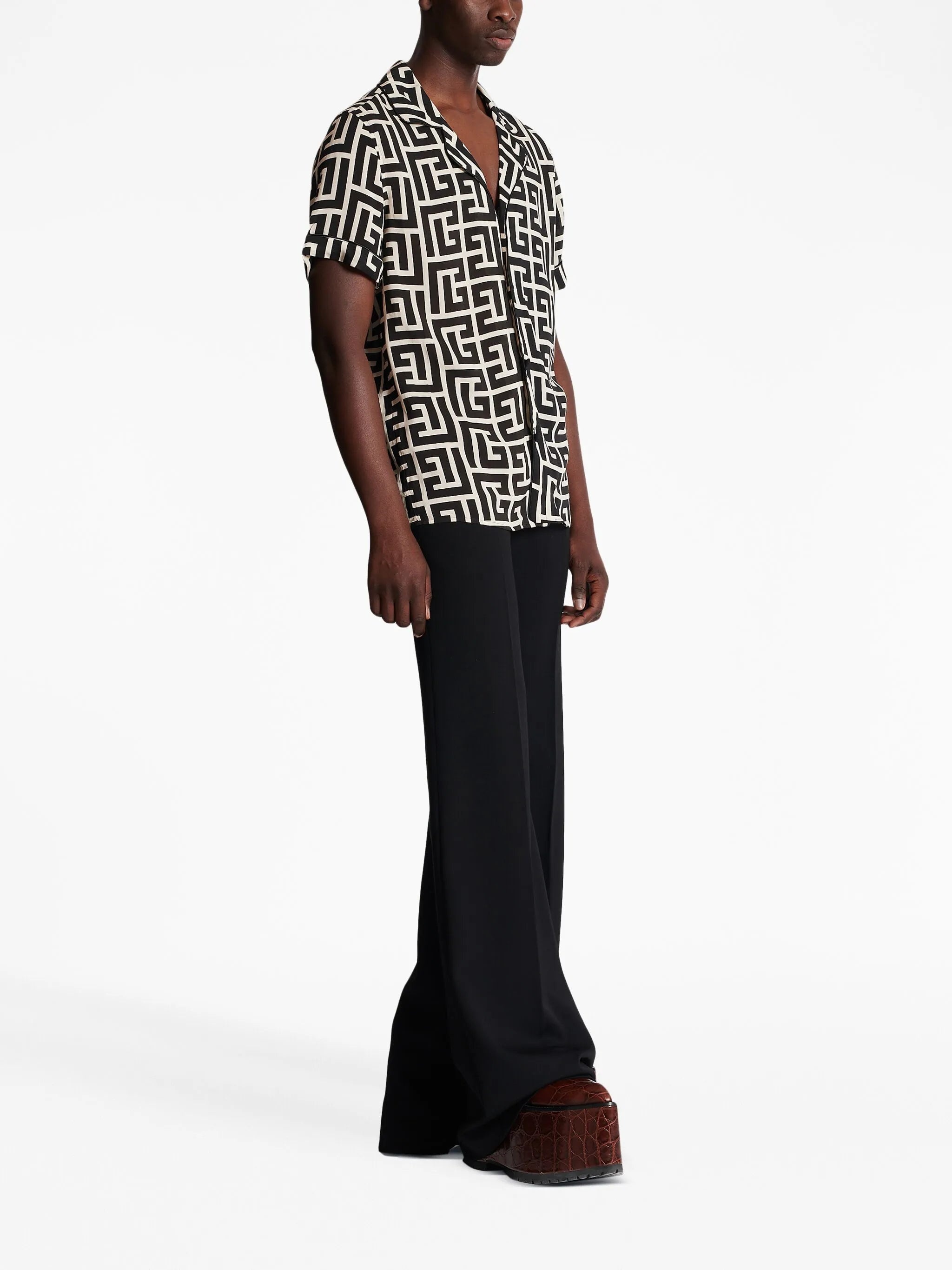Monogram-print Pyjama Top - 6