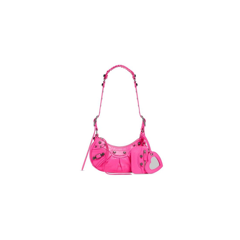Women's Le Cagole Xs Shoulder Bag in Fluo Pink 1