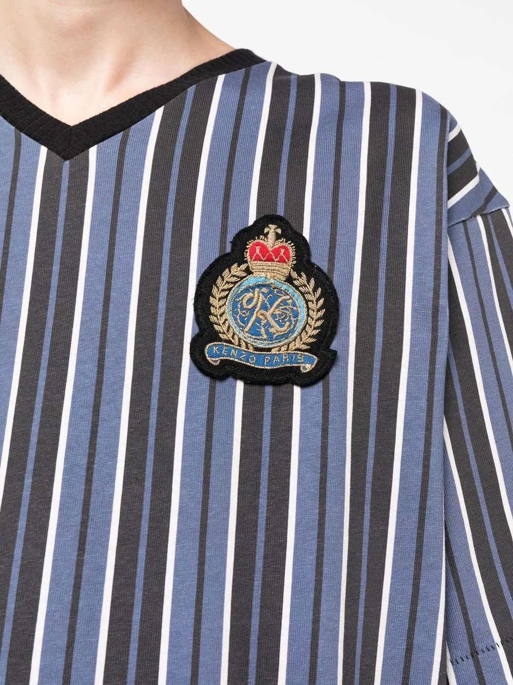 logo-patch striped T-shirt - 5