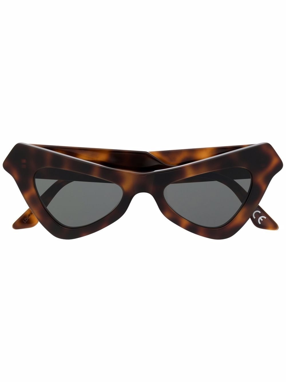 tortoiseshell-effect cat-eye sunglasses - 1