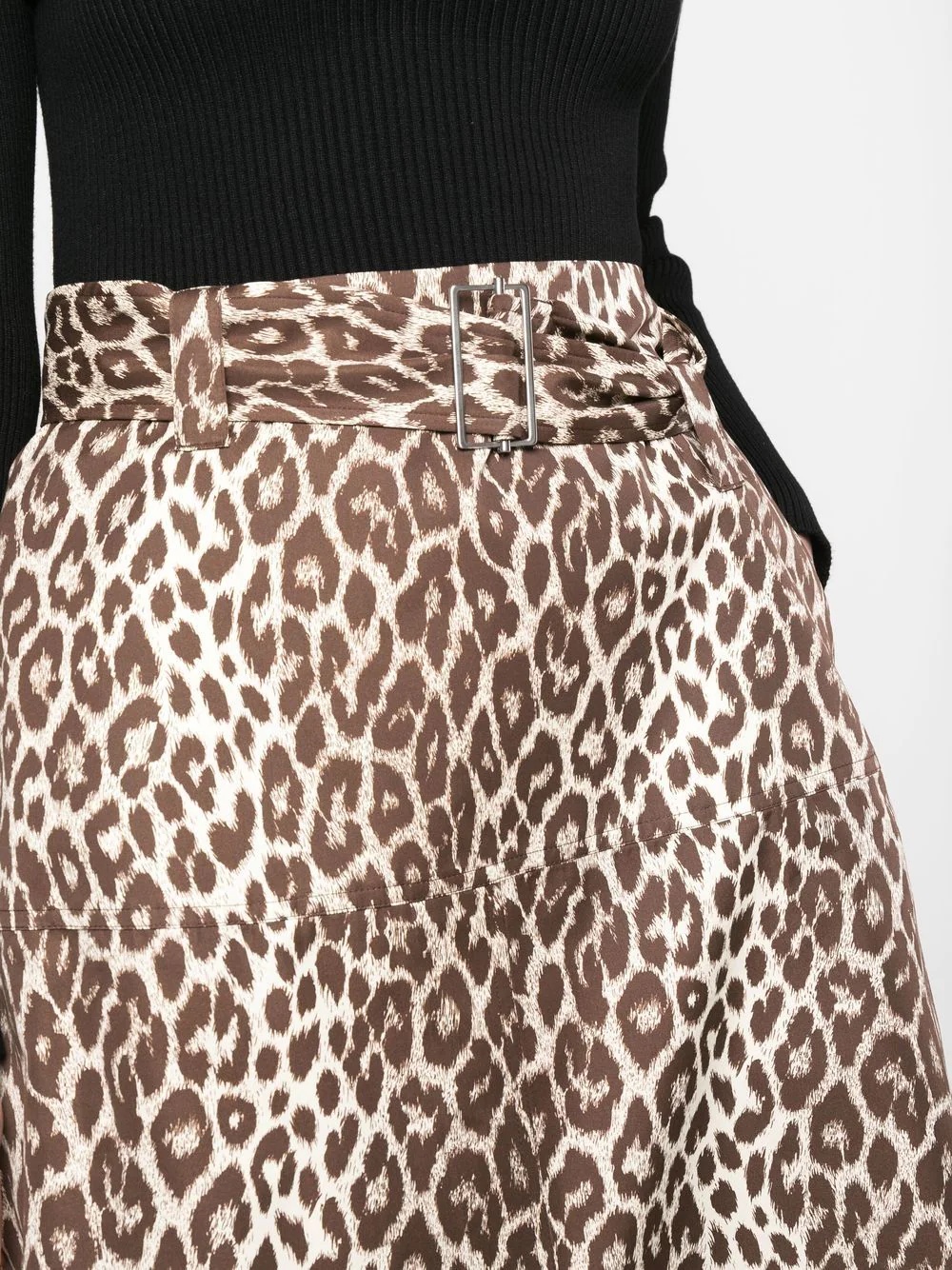 leopard-print midi skirt - 5