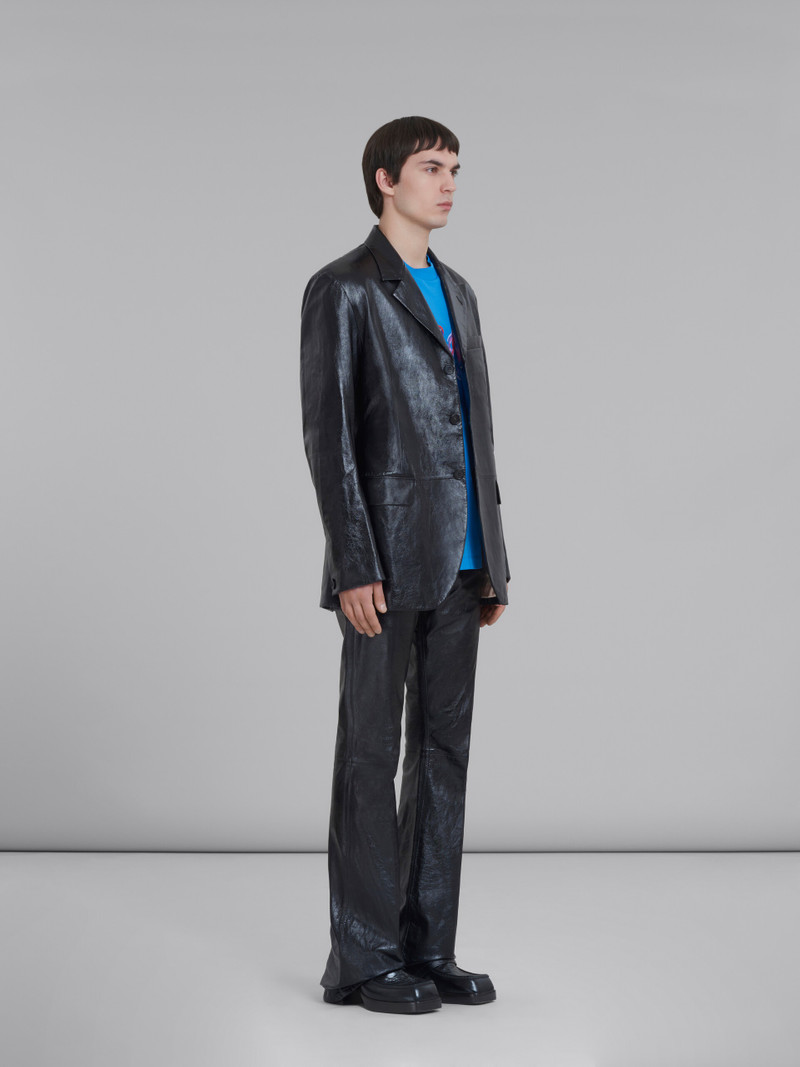 BLUE COTTON T-SHIRT WITH MARNI WHIRL PRINT 5