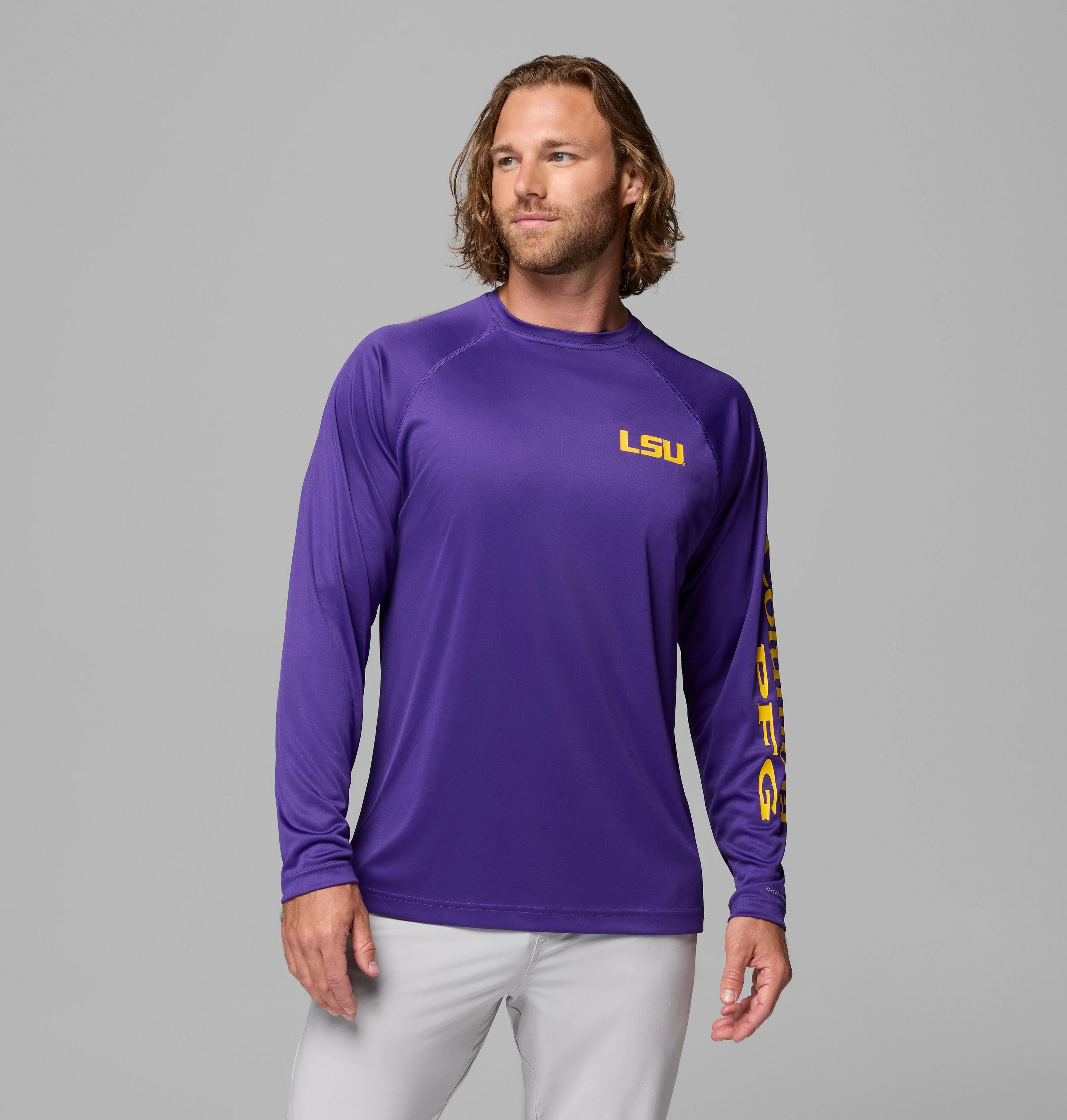 Men's Collegiate PFG Terminal Tackle Long Sleeve Shirt - LSU - 1