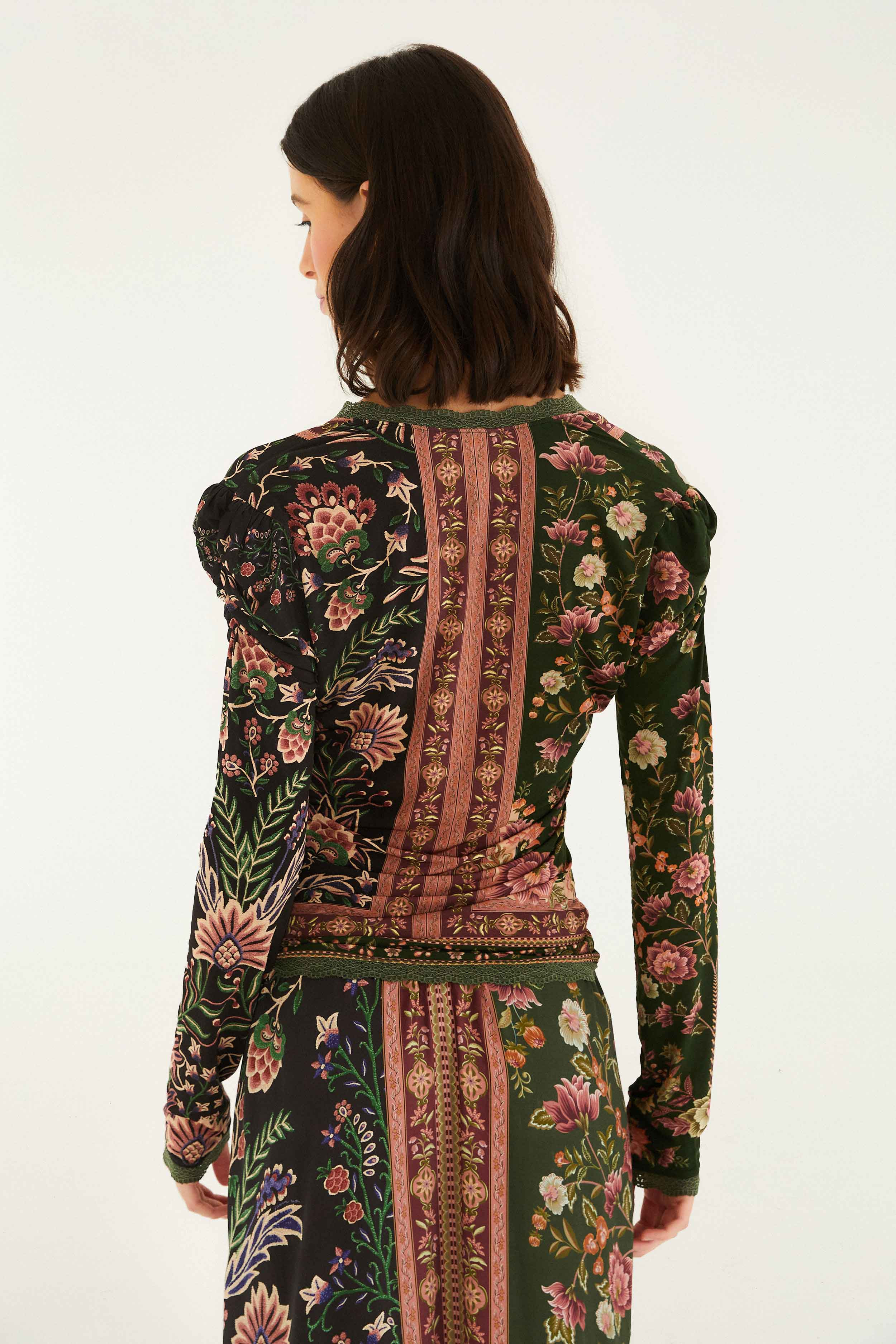 Mixed Winter Garden Long Sleeve Blouse - 3