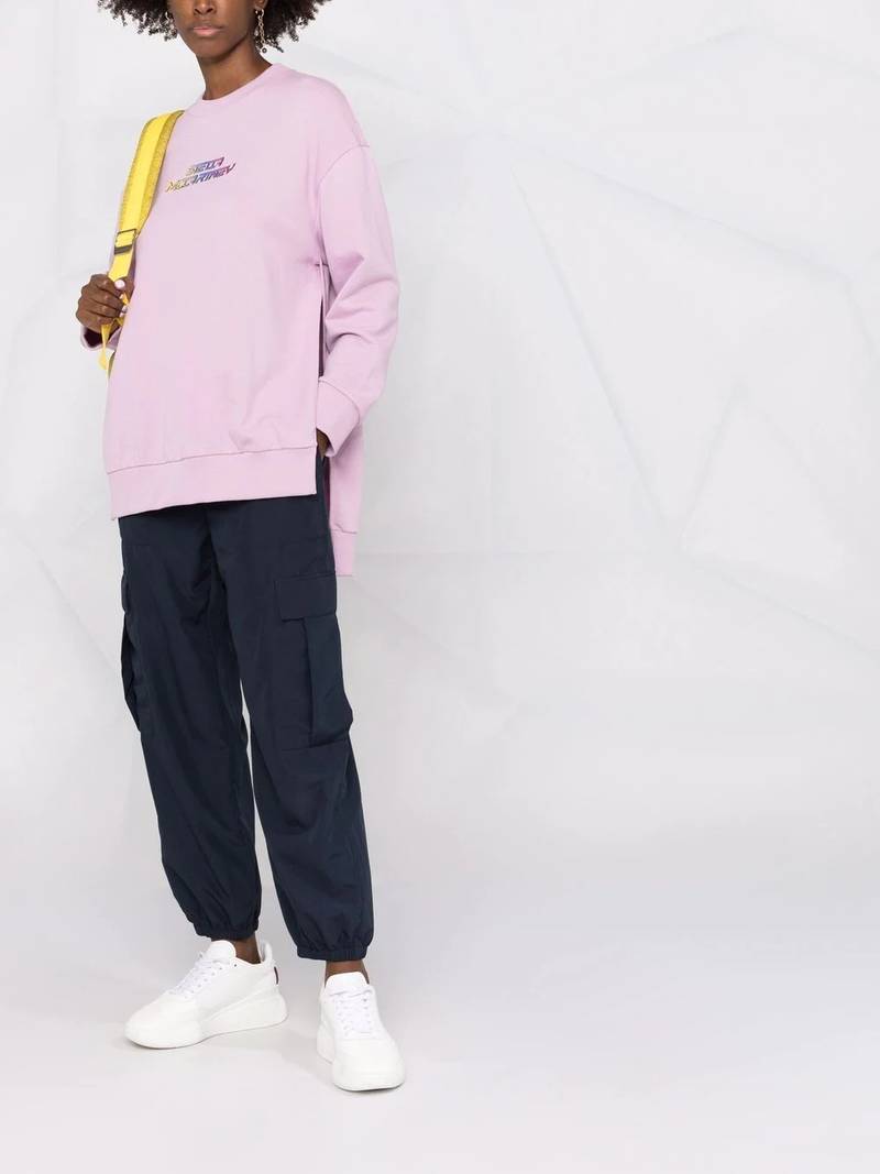 Stella McCartney logo-print side slit sweatshirt outlook