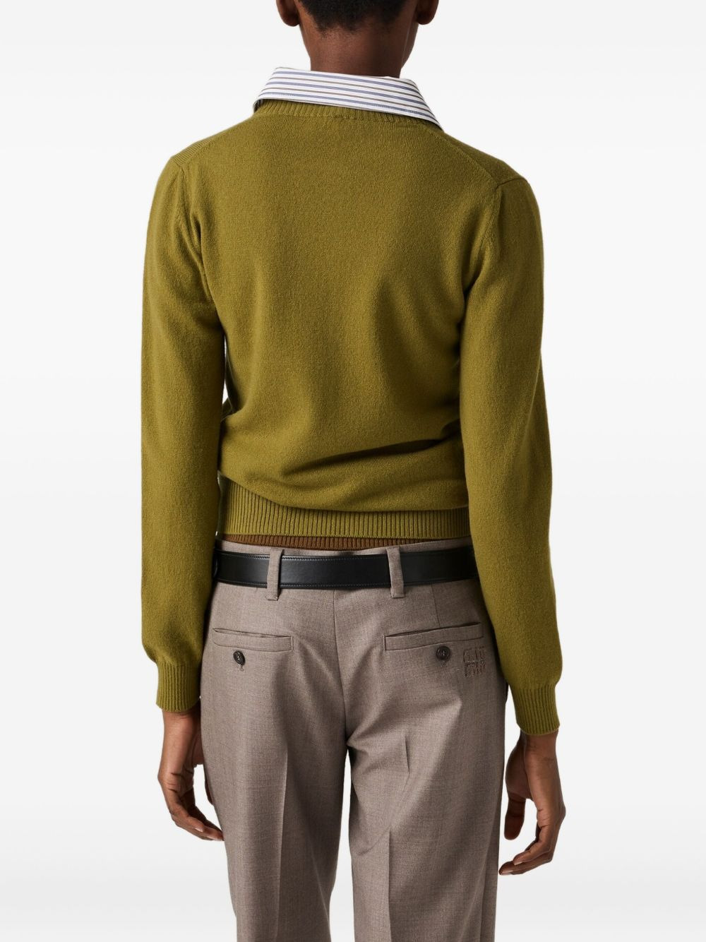 detachable-collar cashmere cardigan - 3