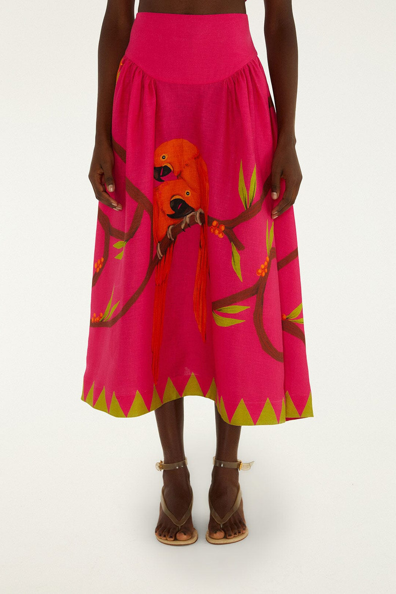 Pink Euroflax Premium Linen Maxi Skirt 3