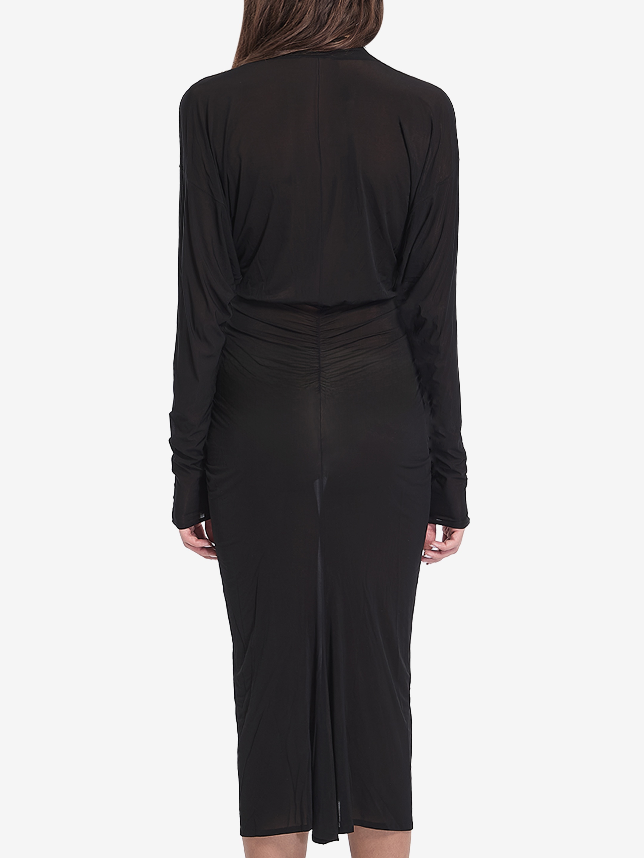SAINT LAURENT Ruched midi dress | leam | REVERSIBLE